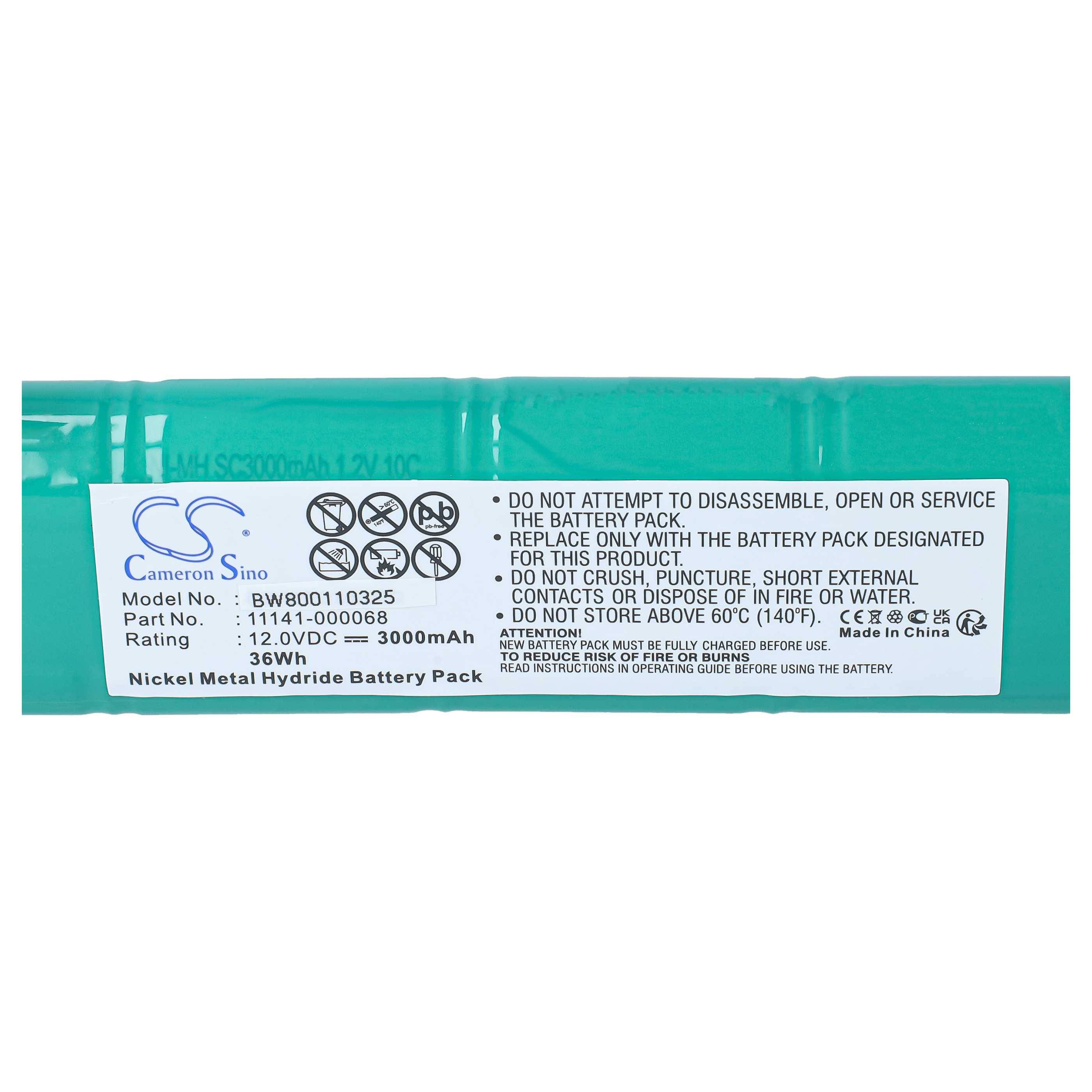 vhbw Akku kompatibel mit Medtronic LifePak 20 | Lifepak 20 Defibrillator, LP20 Medizintechnik (3000 mAh, 12 V, NiMH)
