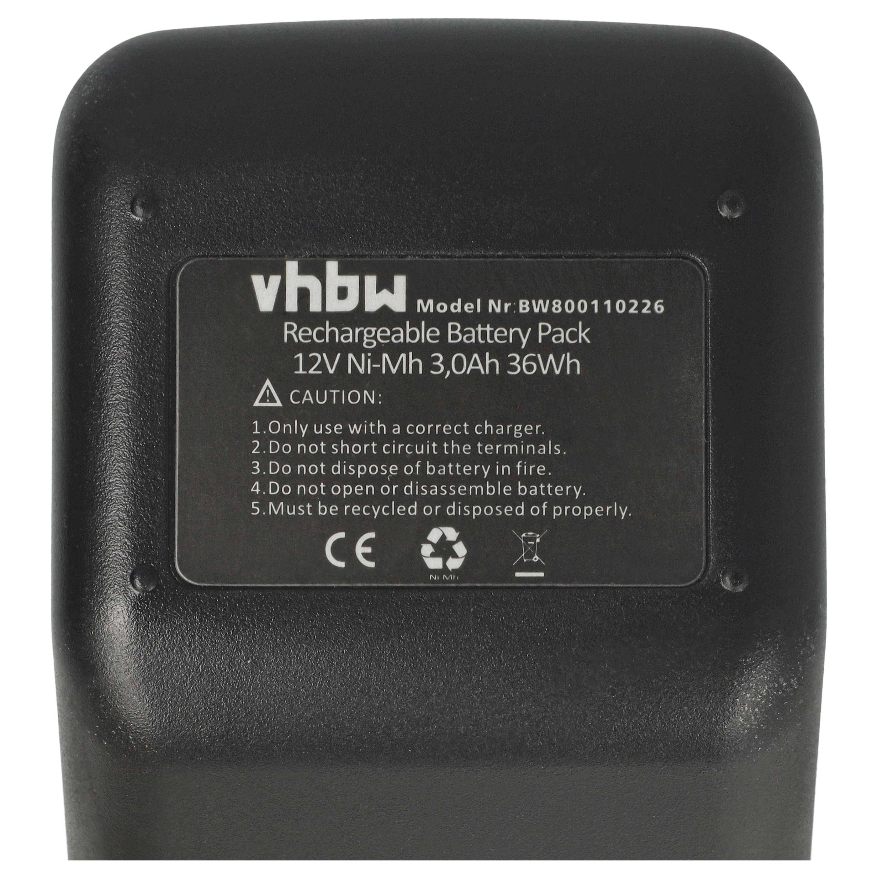 vhbw 2x Akku kompatibel mit Lematec 12 V Werkzeug, Blindniet-Setzgerät (3000 mAh, NiMH, 12 V)