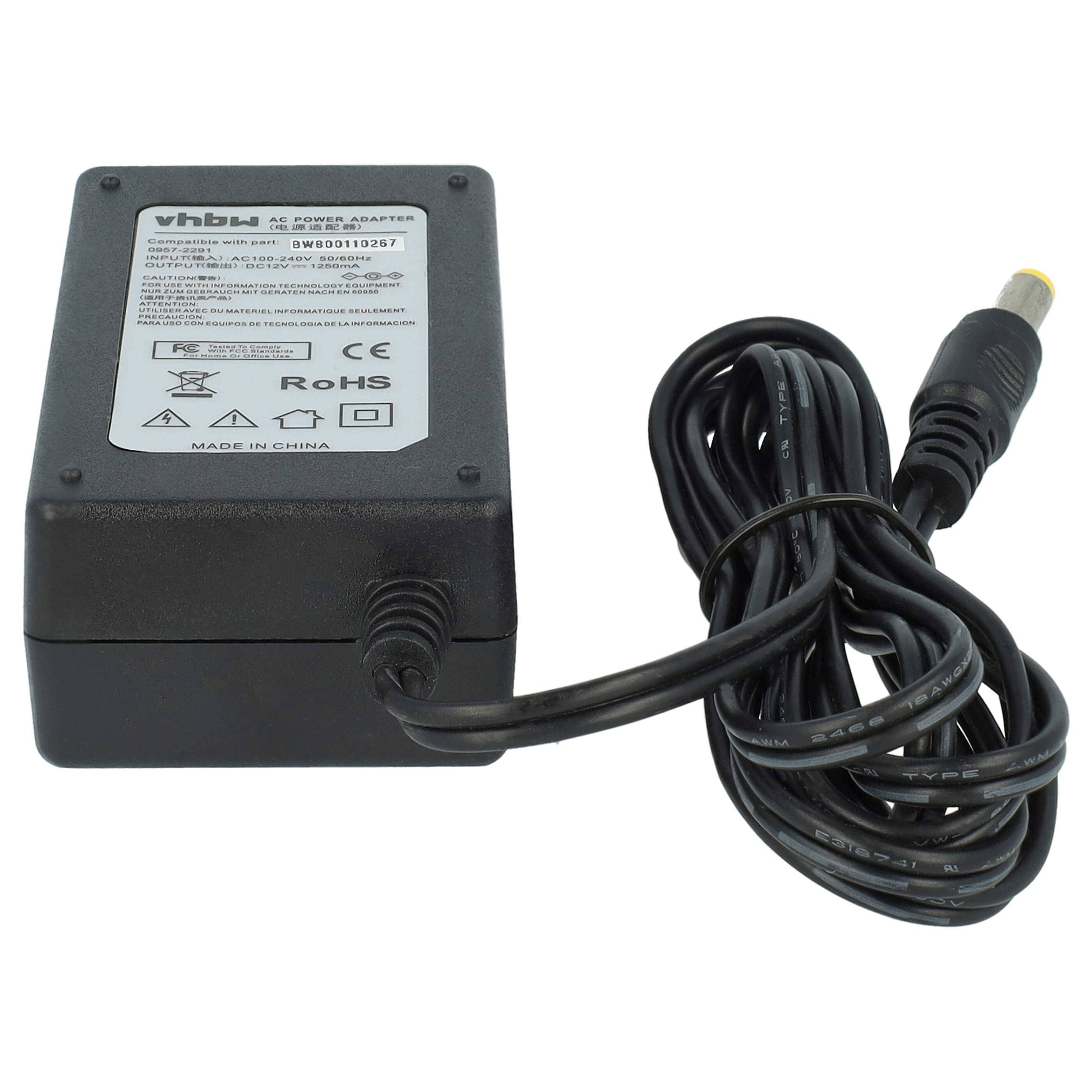 vhbw Netzteil kompatibel mit HP Scanjet 2300C | 2300Cv, 3500C, 3500Cv, 3530C, 3570C, 3570Cv, 3570Cxi, 2400, 3670, 3690 Drucker - 200 cm