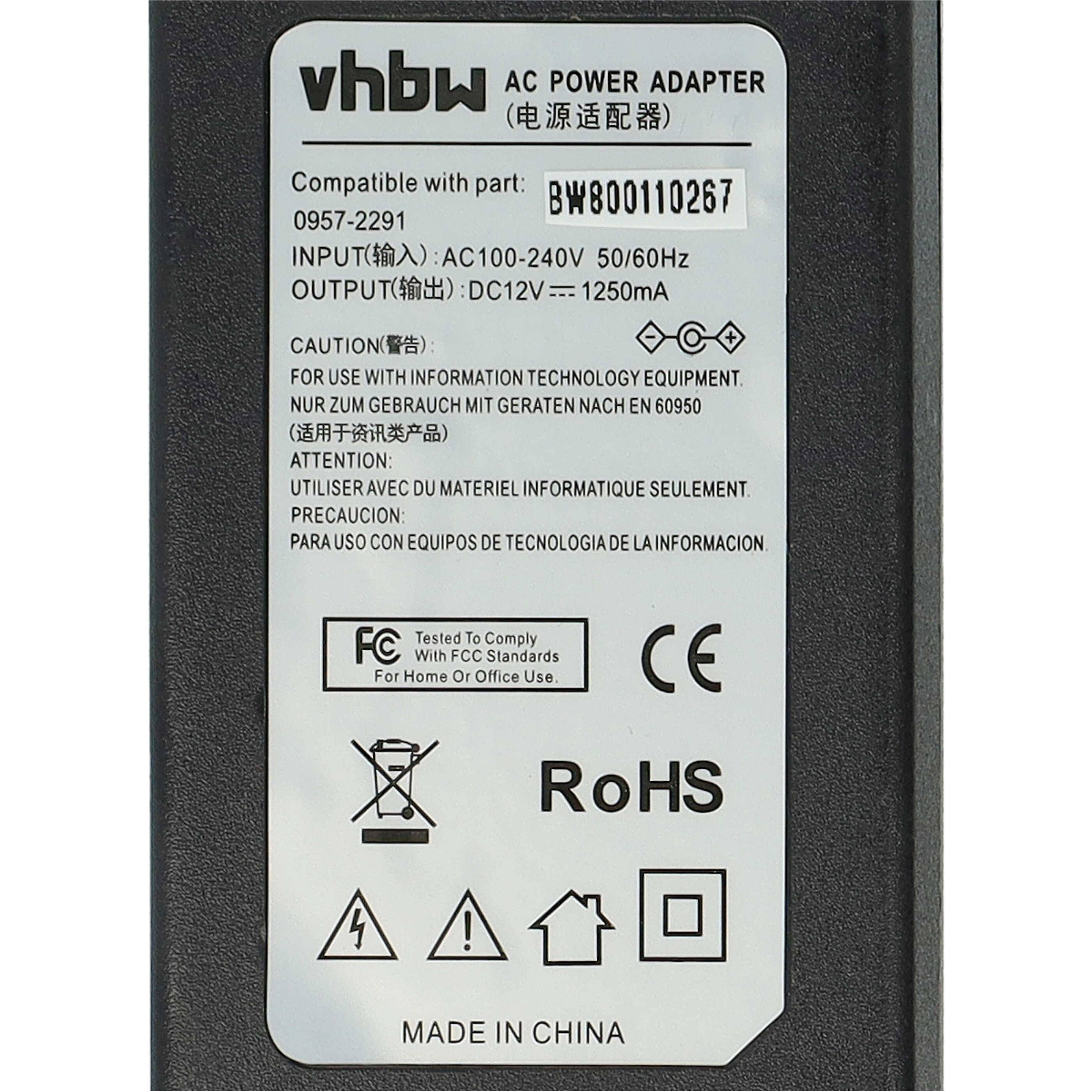 vhbw Netzteil kompatibel mit HP Scanjet 4400C, 4400Cxi, 4470C, 4470Cse, 4470Cxi, G2410, 3770, 3800, 3970, 4600, 4670 Drucker - 200 cm