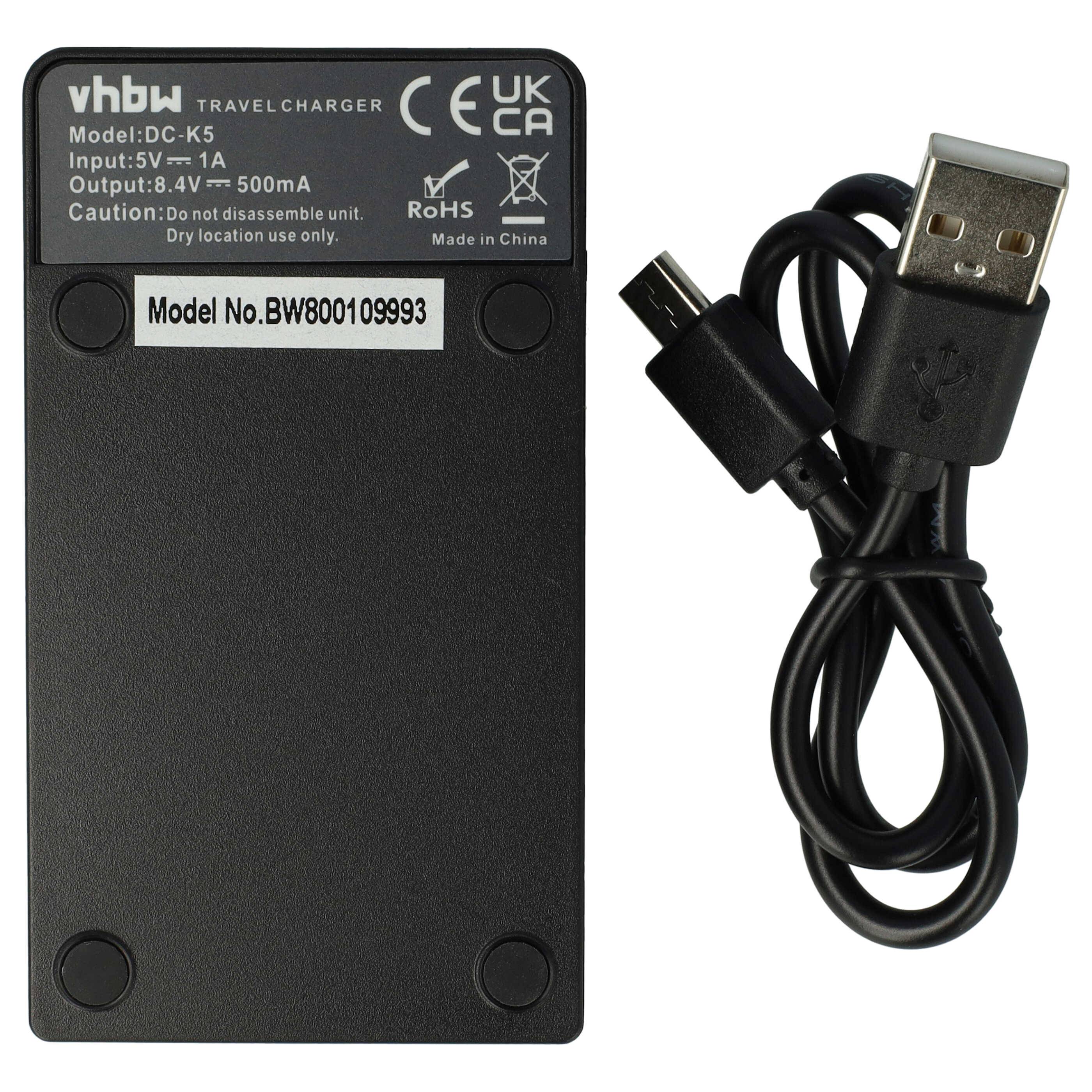 vhbw USB Ladegerät kompatibel mit Panasonic Lumix DC-FZ82 Kamera Camcorder/Akku - Ladeschale, Ladeanzeige, 8,4 V