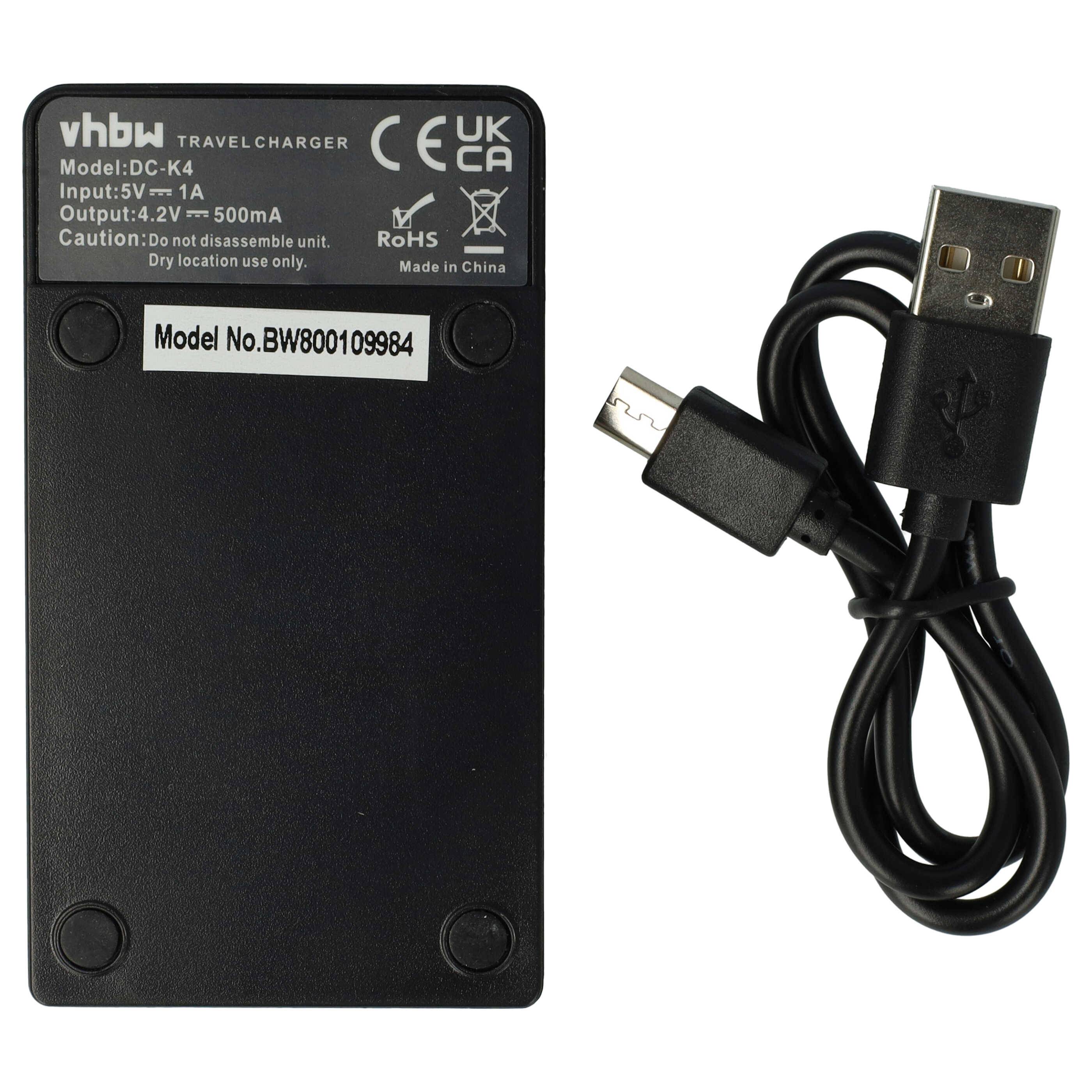 vhbw USB Ladegerät kompatibel mit Panasonic Lumix DMC-LF1W, DMC-LF1, DMC-LF1K Kamera Camcorder/Akku - Ladeschale, Ladeanzeige, 4,2 V