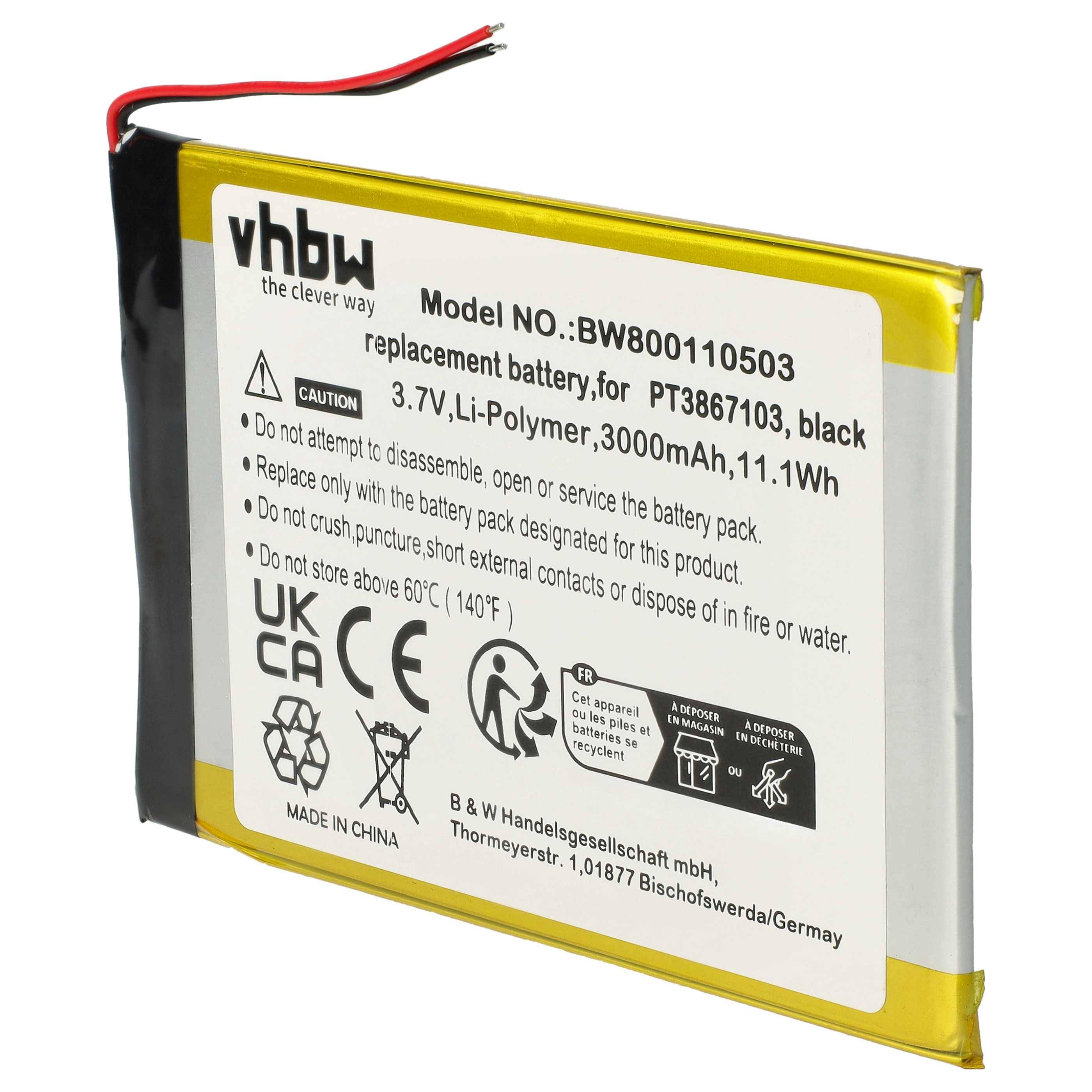 vhbw Akku kompatibel mit RCA RCT6077W2 Tablet Pad (3000 mAh, 3,7 V, Li-Polymer)