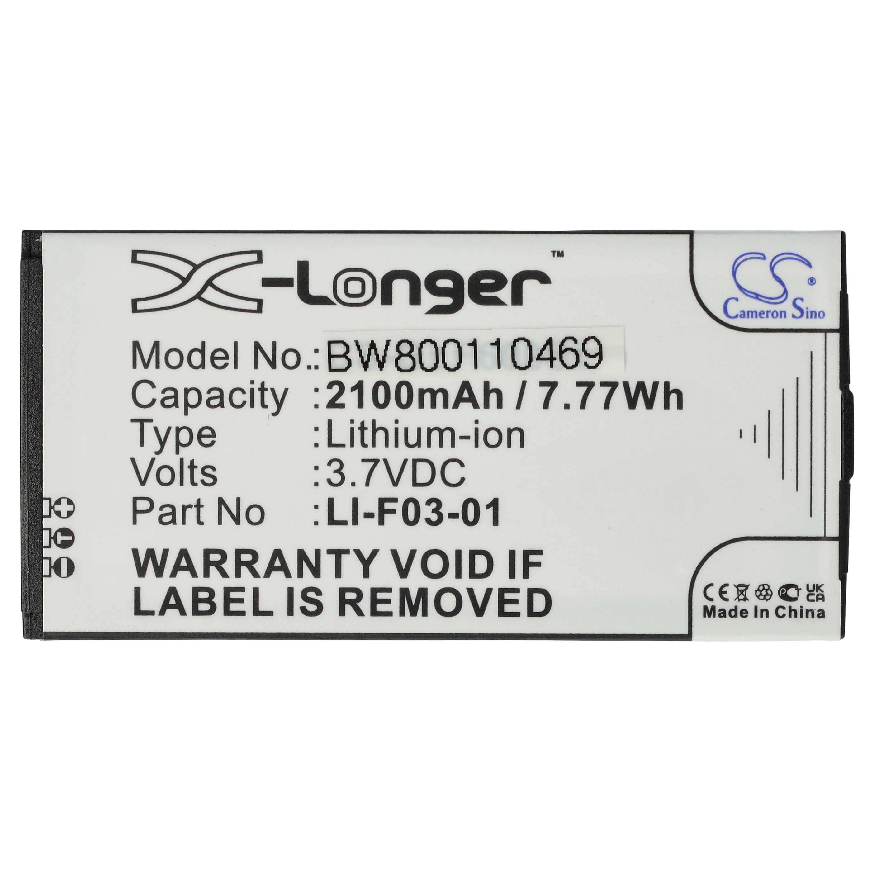 vhbw Akku kompatibel mit Golfbuddy DSC-GB600, GB3-PT4, PT4, Platinum 4 GPS Navigation Navi (2100 mAh, 3,7 V, Li-Ion)