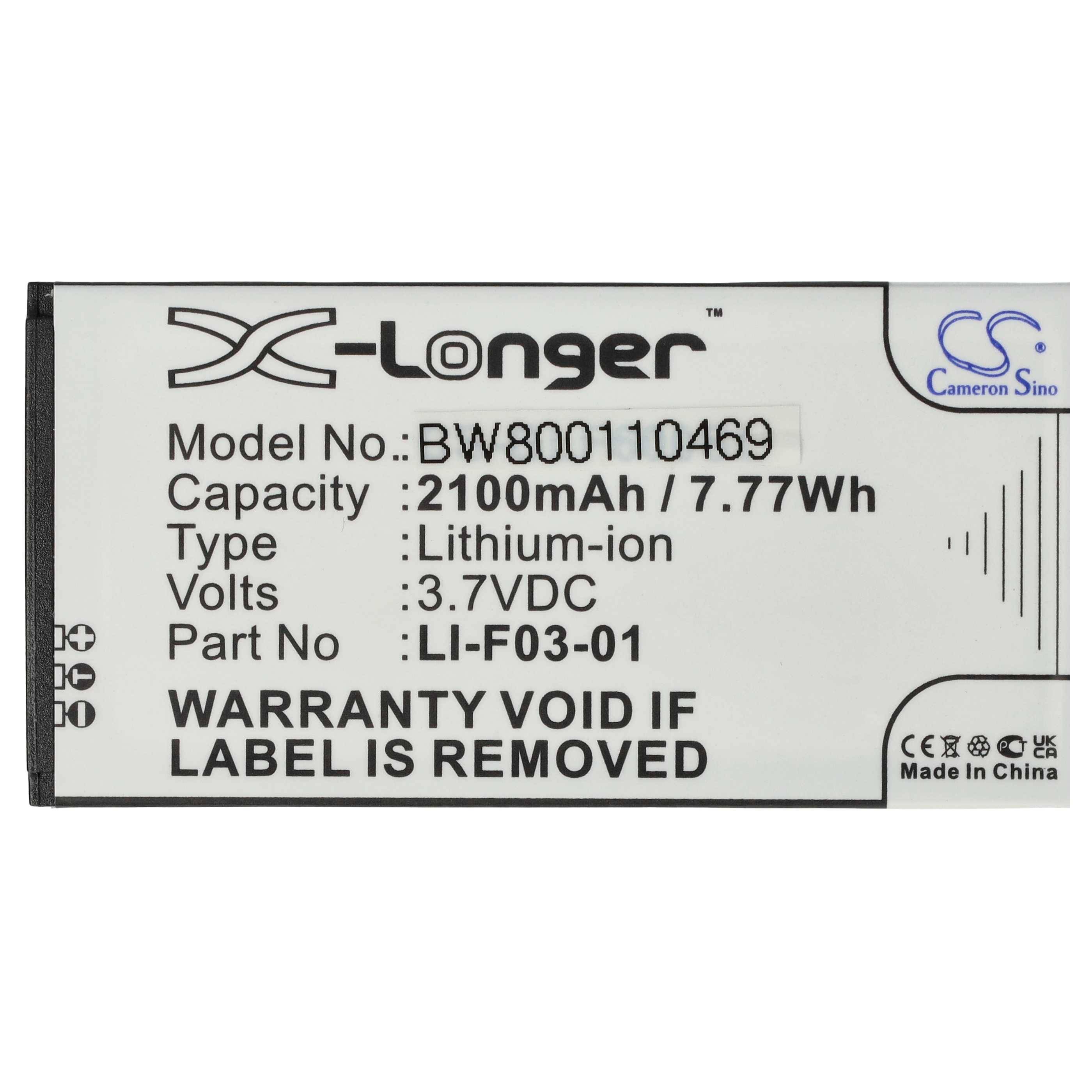 vhbw Akku kompatibel mit Golfbuddy DSC-GB600, GB3-PT4, PT4, Platinum 4 GPS Navigation Navi (2100 mAh, 3,7 V, Li-Ion)