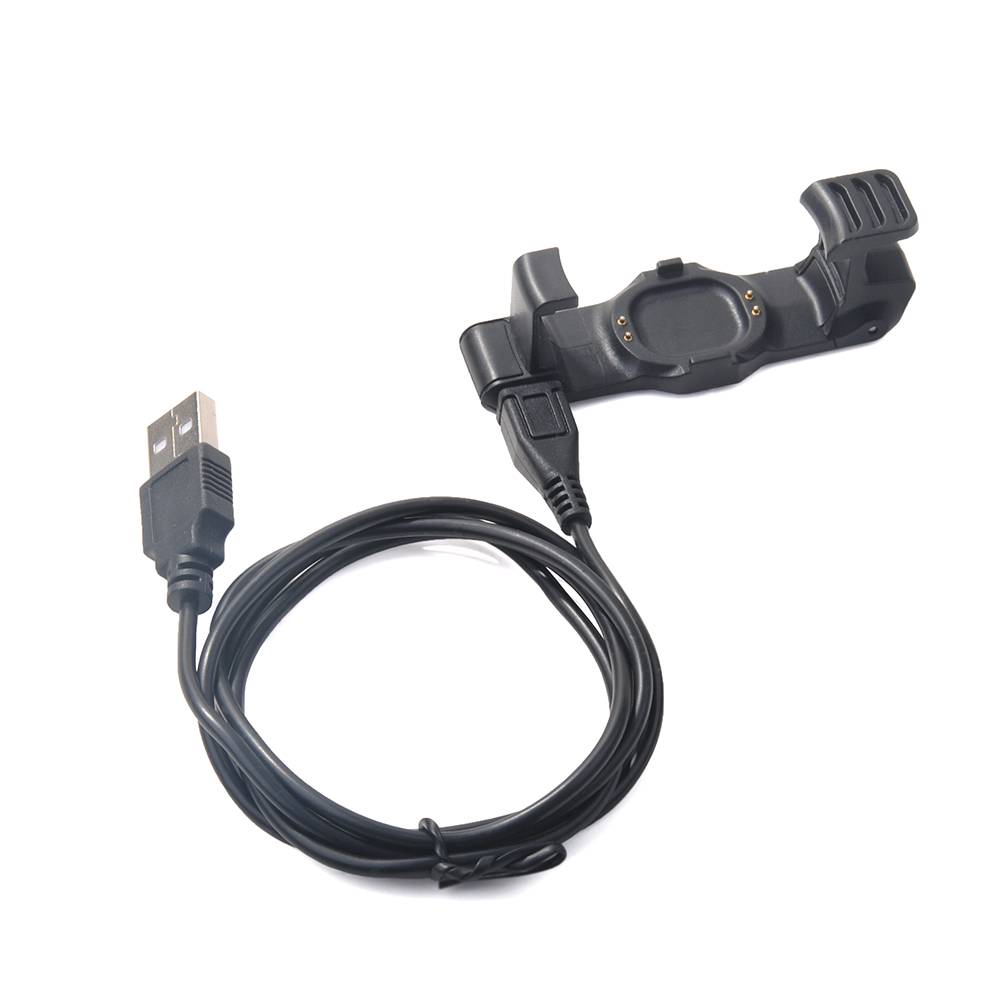 vhbw USB Ladekabel kompatibel mit Garmin Forerunner 225 Smartwatch Fitnesstracker - Dockingstation Schwarz, 94 cm