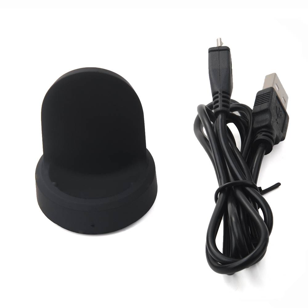 vhbw USB Ladekabel kompatibel mit Motorola Moto360 Smartwatch Fitnesstracker - Dockingstation Schwarz, 100 cm