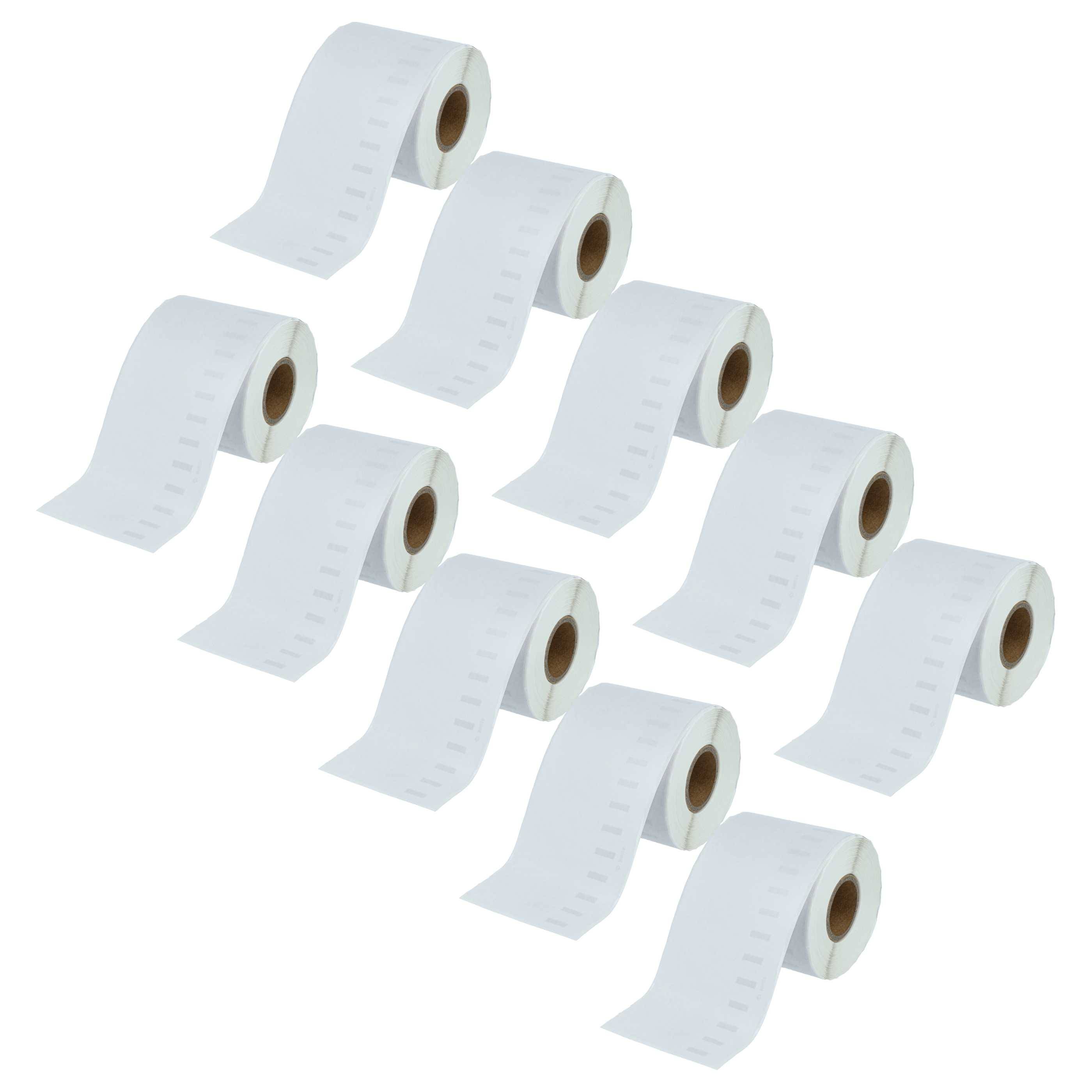 vhbw 10x Etiketten-Rolle 59mm x 190mm (110 Etiketten) kompatibel mit Dymo LabelWriter LW400 Turbo, LW450 Duo, LW450 Etiketten-Drucker Weiß