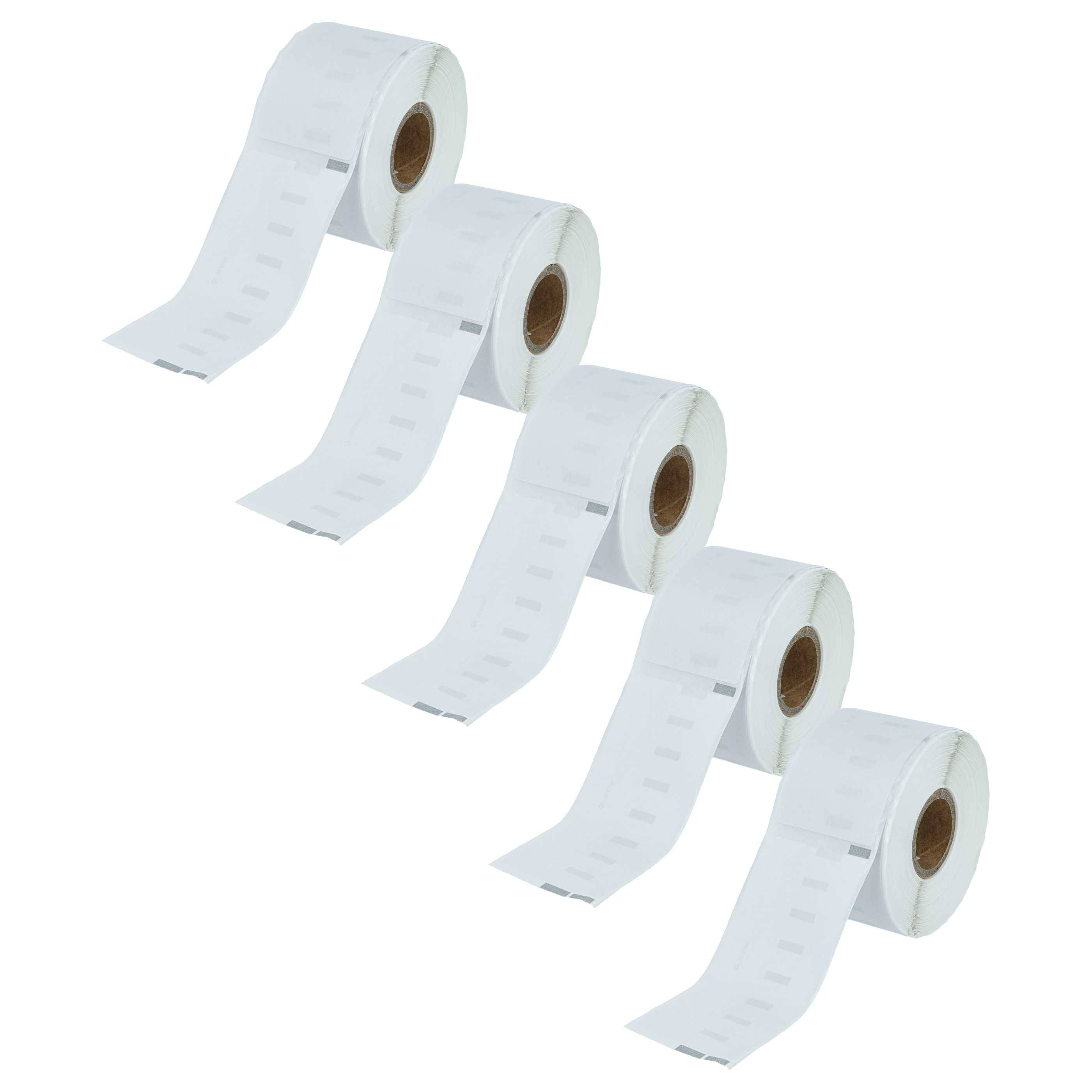 vhbw 5x Etiketten-Rolle 41mm x 89mm (300 Etiketten) kompatibel mit Dymo LabelWriter 330 Turbo II, 400 Duo Etiketten-Drucker Weiß