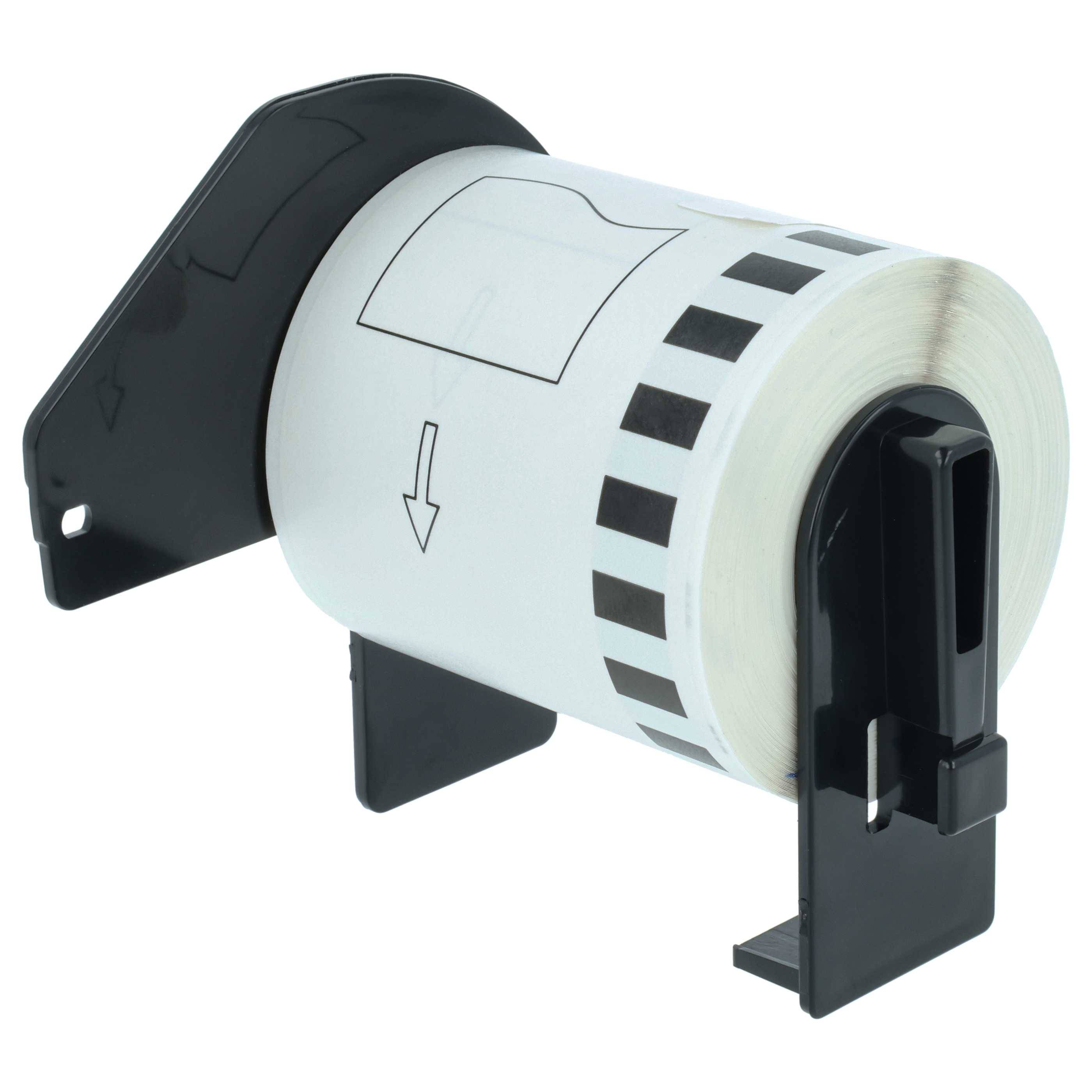 vhbw 10x Rolle mit Halter kompatibel mit Brother PT QL-1050 | QL1050N, QL-1060, QL1060N Drucker Weiß 62mm x 15,24m (1 Etikette)