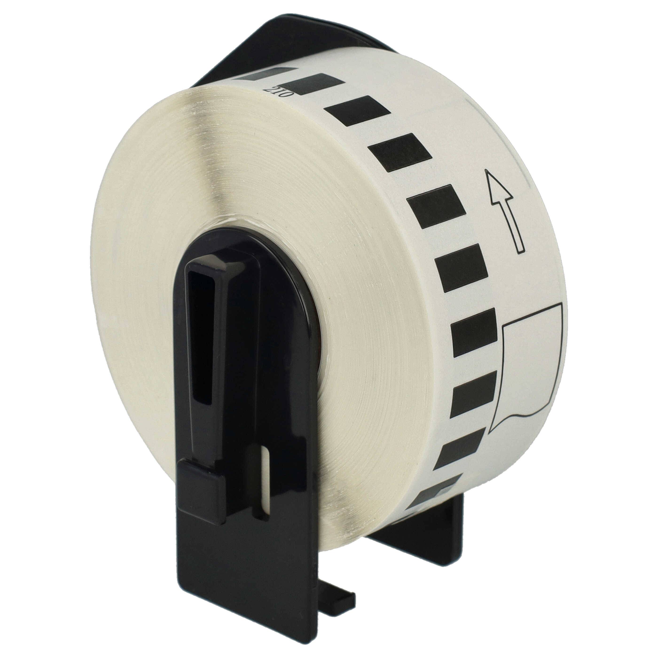 vhbw 10x Etiketten-Rolle mit Halter 29mm x 30,48m (1 Etikette) kompatibel mit Brother PT QL500BW, QL-550, QL-560, QL500BS Etiketten-Drucker