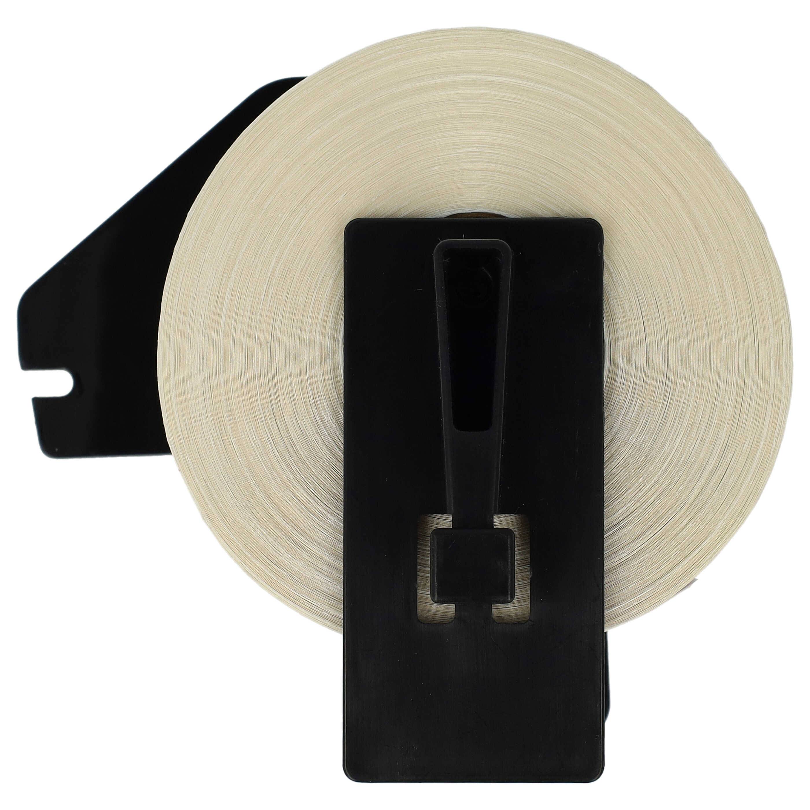 vhbw 3x Etiketten-Rolle mit Halter 38mm x 30,48m (1 Etikette) kompatibel mit Brother PT QL-710W, QL-720, QL720NW Etiketten-Drucker Weiß