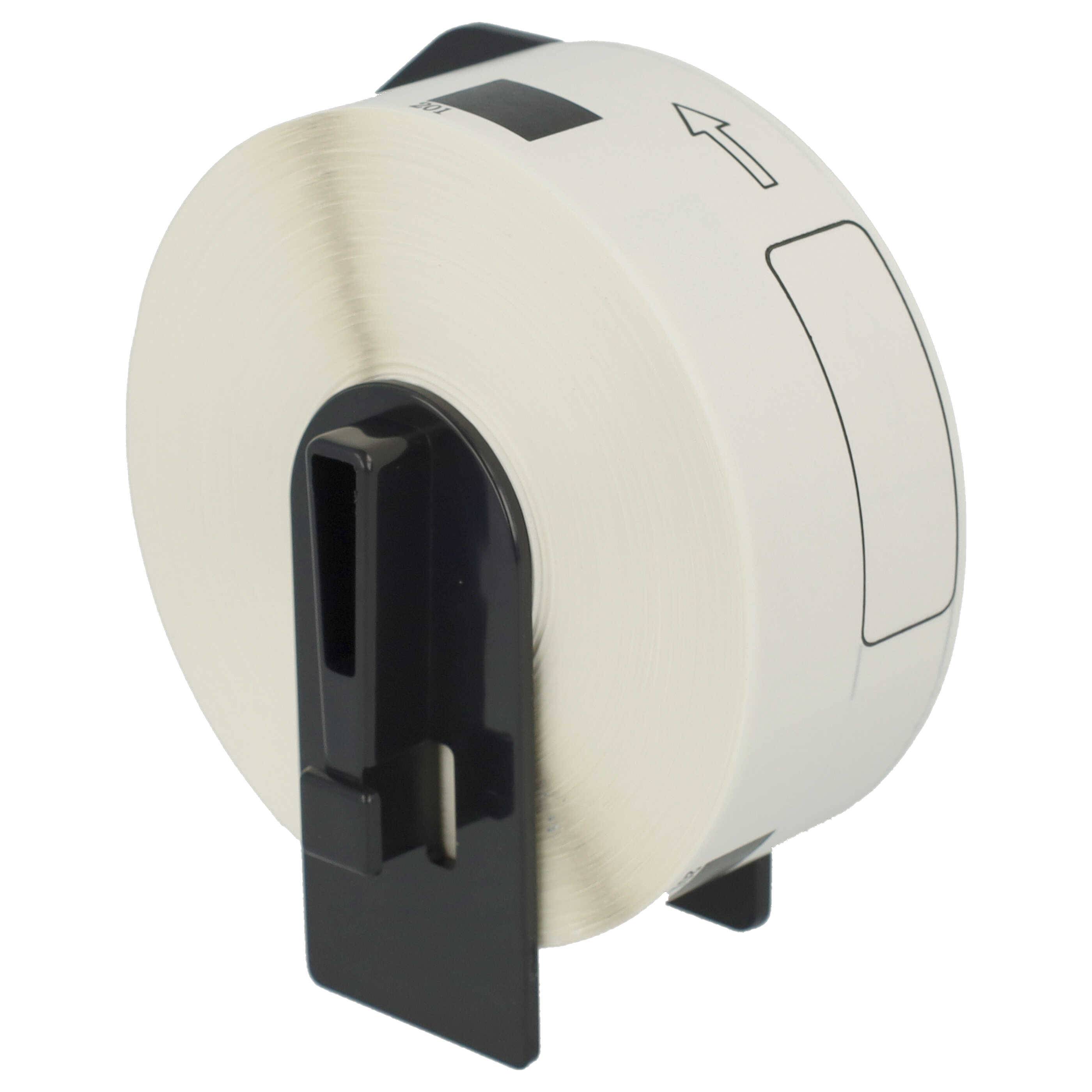 vhbw 10x Etiketten-Rolle mit Halter 29mm x 90mm (400 Etiketten) kompatibel mit Brother PT QL500BW, QL-550, QL-560 Etiketten-Drucker Weiß