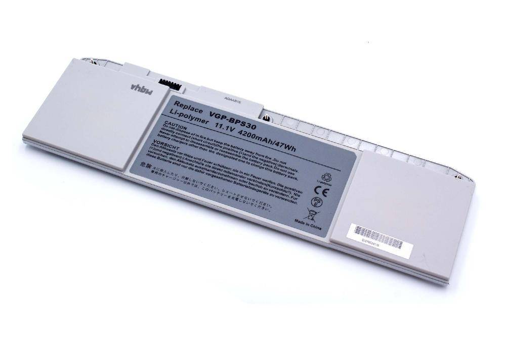 vhbw Akku kompatibel mit Sony Vaio SVT1346L1ES, SVT1346V1ES Notebook (4200mAh, 11,1V, Li-Polymer)