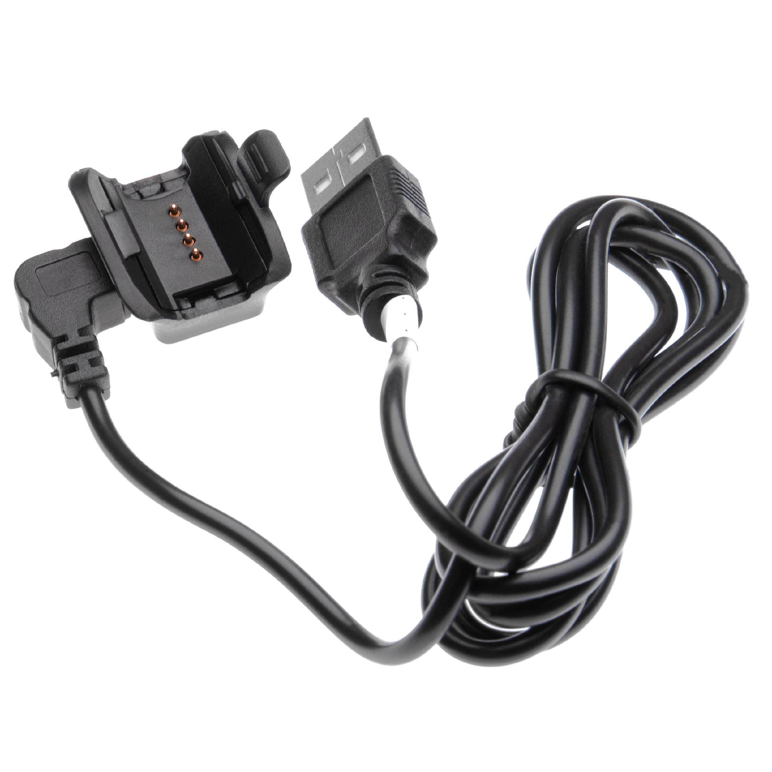 vhbw USB Ladekabel kompatibel mit Garmin Epix Smartwatch, Fitnesstracker - Dockingstation Schwarz, 100 cm