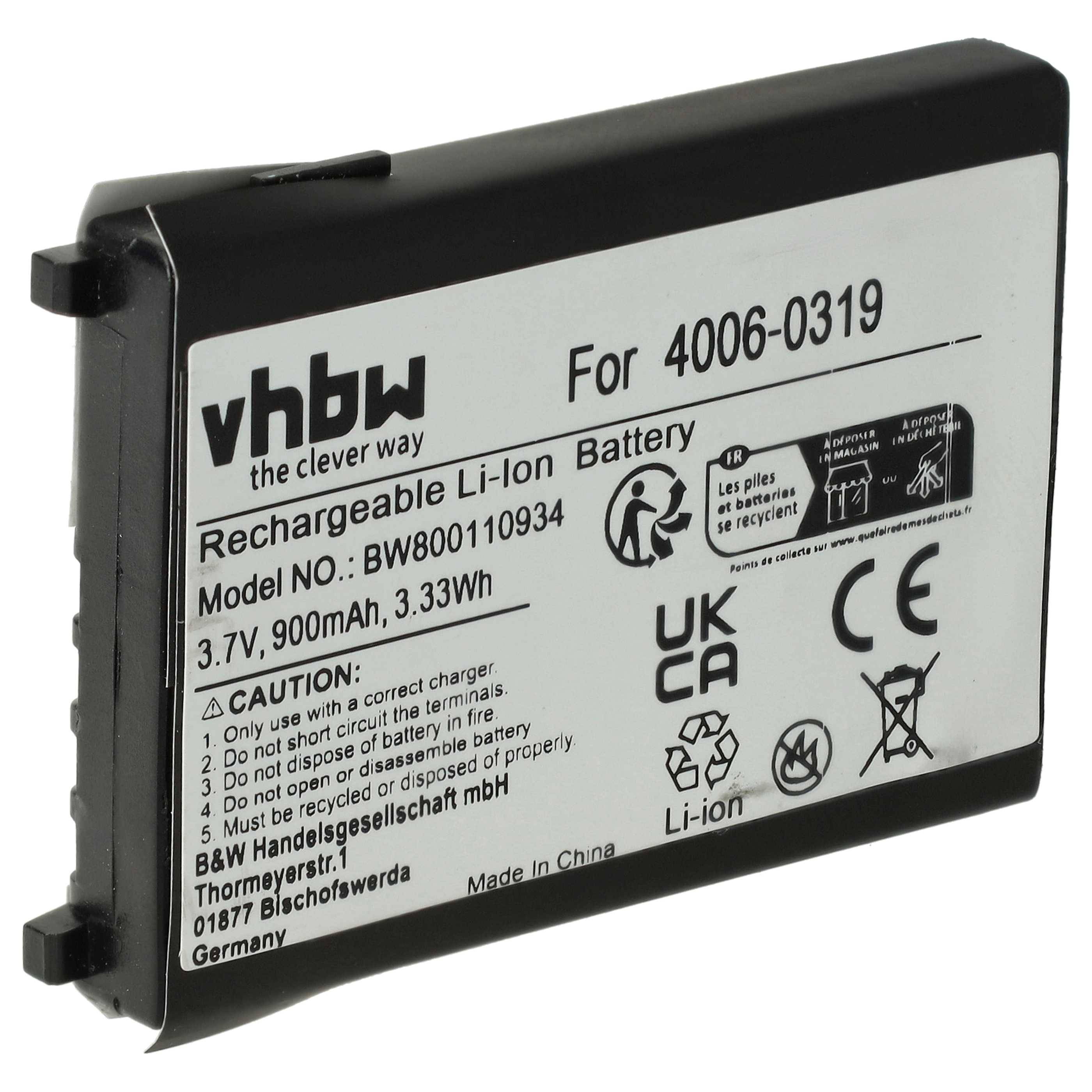vhbw Akku Ersatz für PSC 633808510046 | für Barcodescanner POS (900 mAh, 3,7 V, Li-Ion)