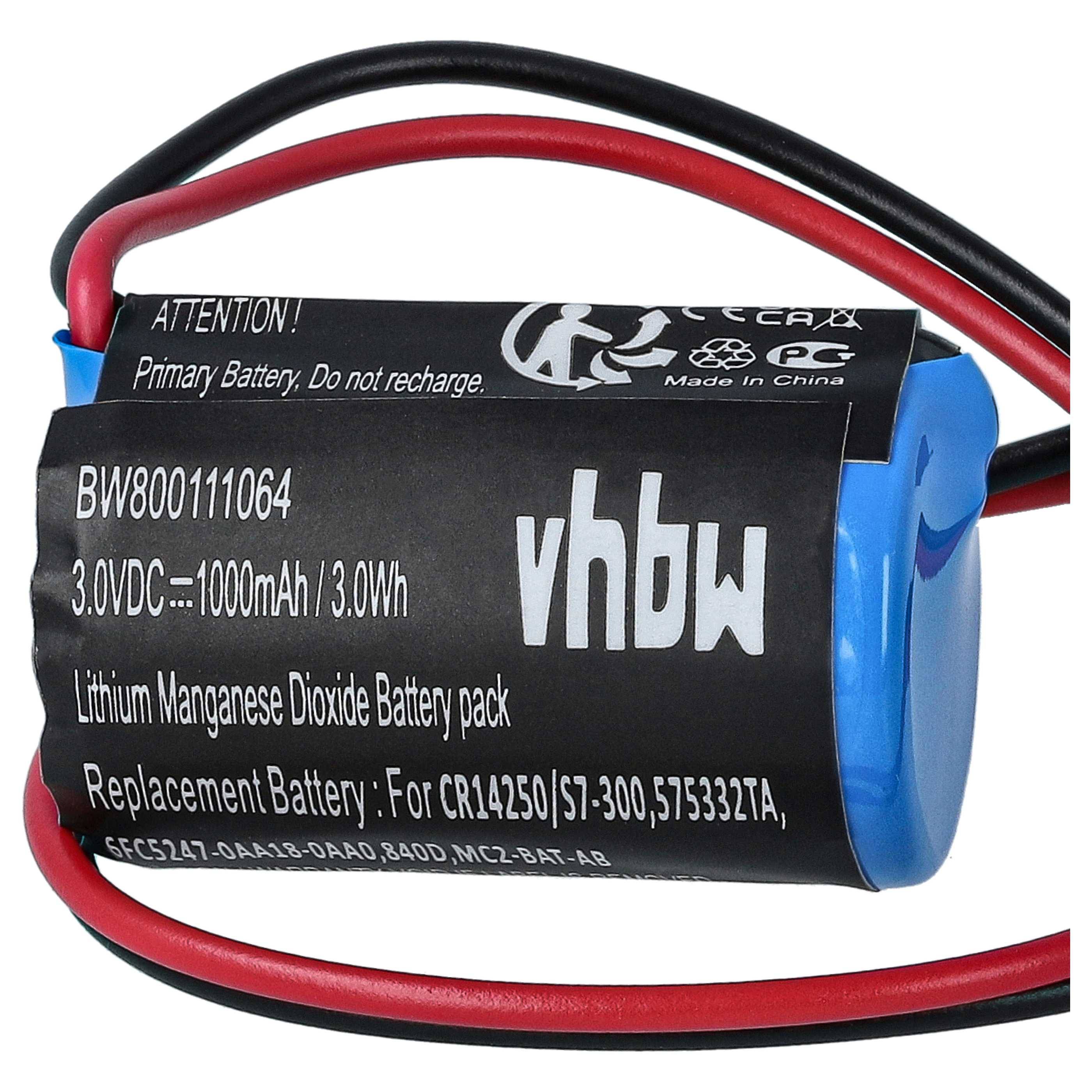 vhbw 5x Batterie kompatibel mit Siemens Simatic S7-300, SL2361 CXFL, S7-400, S7-314CPU, S7-312CPU Steuereinheit (900 mAh, 3 V, Li-MnO2)