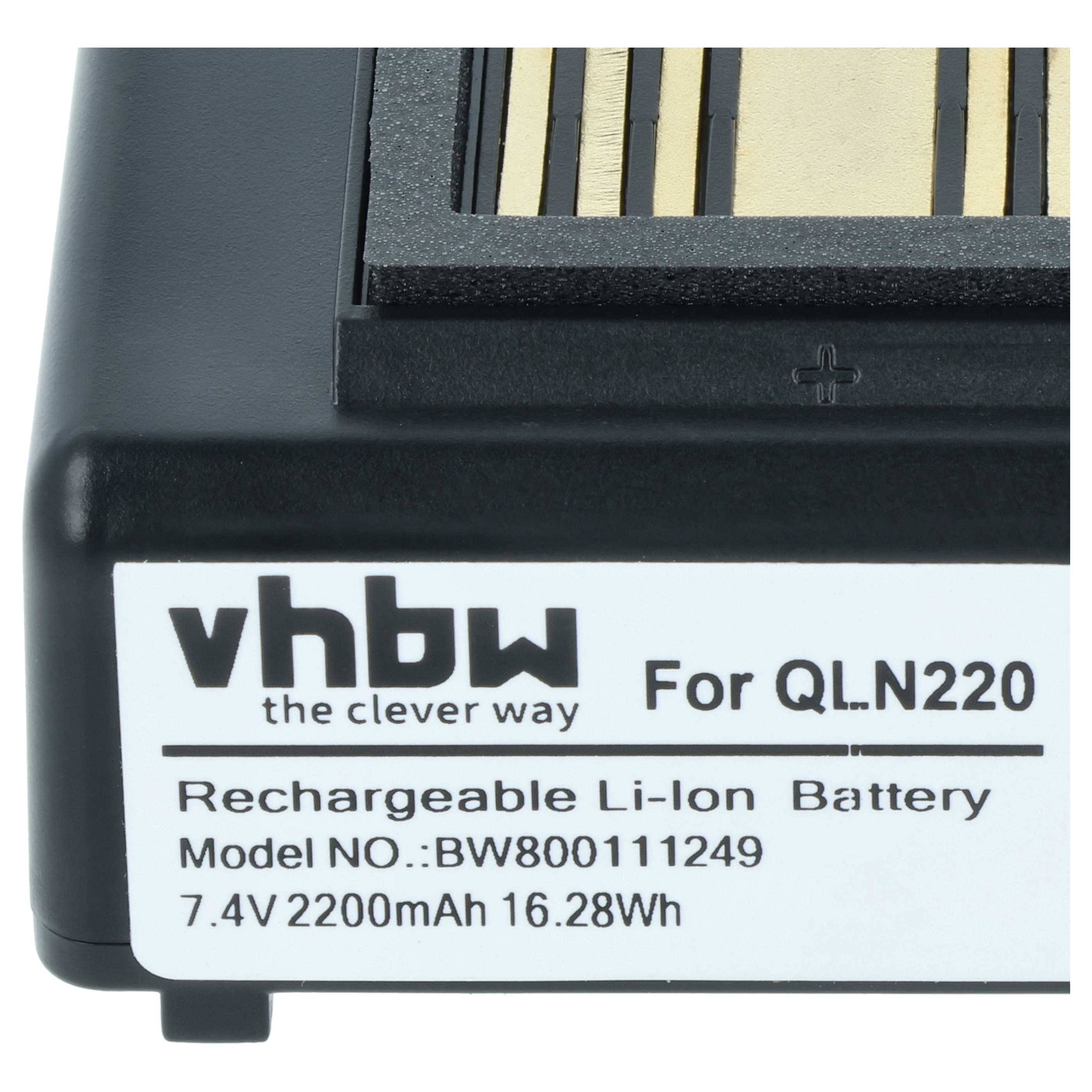 vhbw 2x Akku kompatibel mit Zebra ZQ630 RFID, ZR628, ZR638 Drucker Kopierer Scanner Etiketten-Drucker (2200 mAh, 7,4 V, Li-Ion)