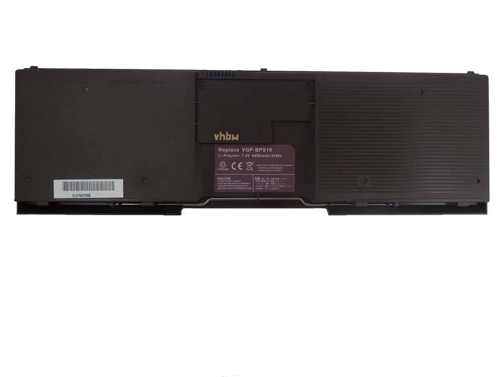 Ein Laptop-Akku mit einem Etikett, das mit „vhbw