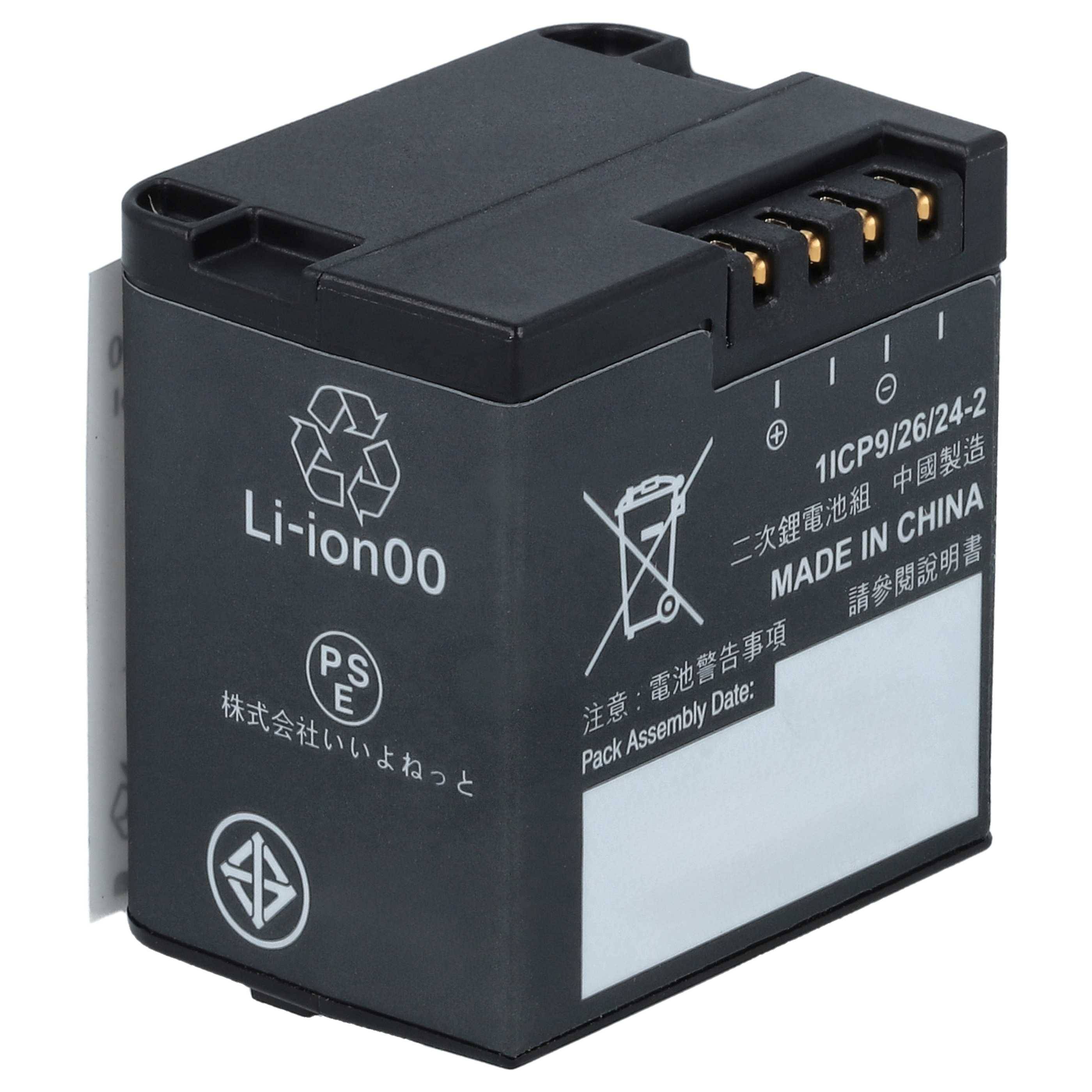 vhbw 3x Akku Ersatz für Garmin GMICP902624, I/CP9/26/24-2 für Videokamera Camcorder (980 mAh, 3,8 V, Li-Polymer)