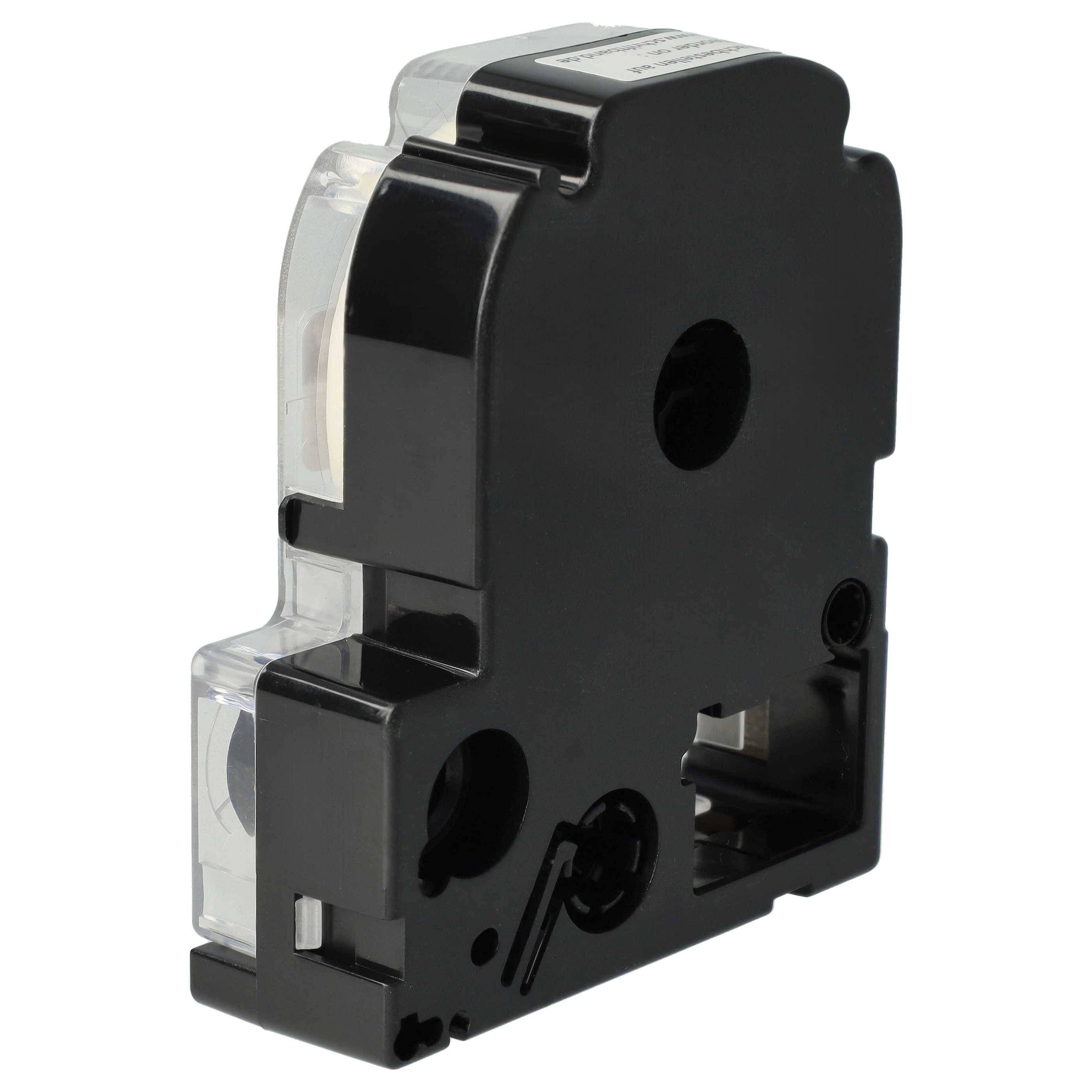 vhbw Schriftband-Kassette kompatibel mit Epson LabelWorks LW-1000P | LW-600P Etiketten-Drucker 8m x 12mm Schwarz auf Transparent