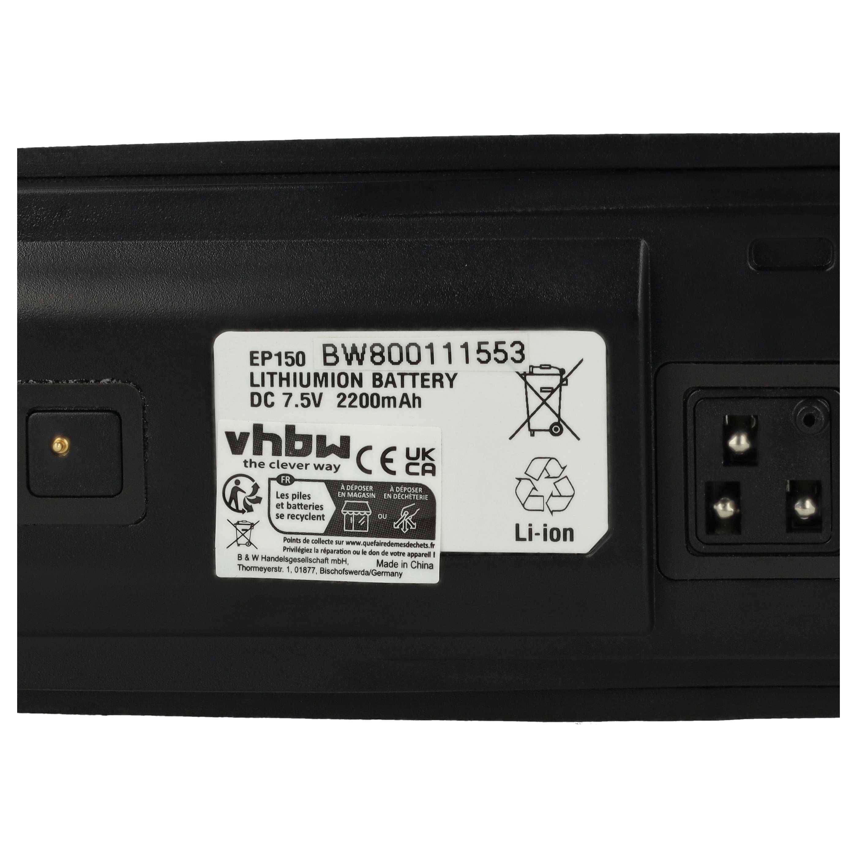 vhbw Akku Ersatz für Motorola RLN6306A, RLN6308, RLN6351 für Funkgerät, Walkie Talkie (2200 mAh, 7,5 V, Li-Ion) + Gürtelclip