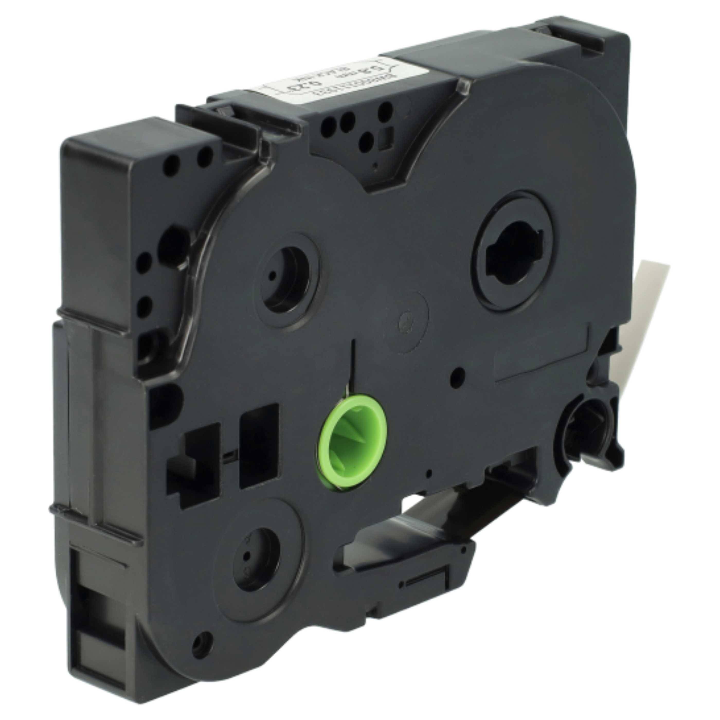 vhbw 1x Schriftband-Kassette kompatibel mit Brother P-Touch PT-P700 Etiketten-Drucker 1,5m x 5,8mm Schwarz auf Weiß, Schrumpfschlauch-Kassette