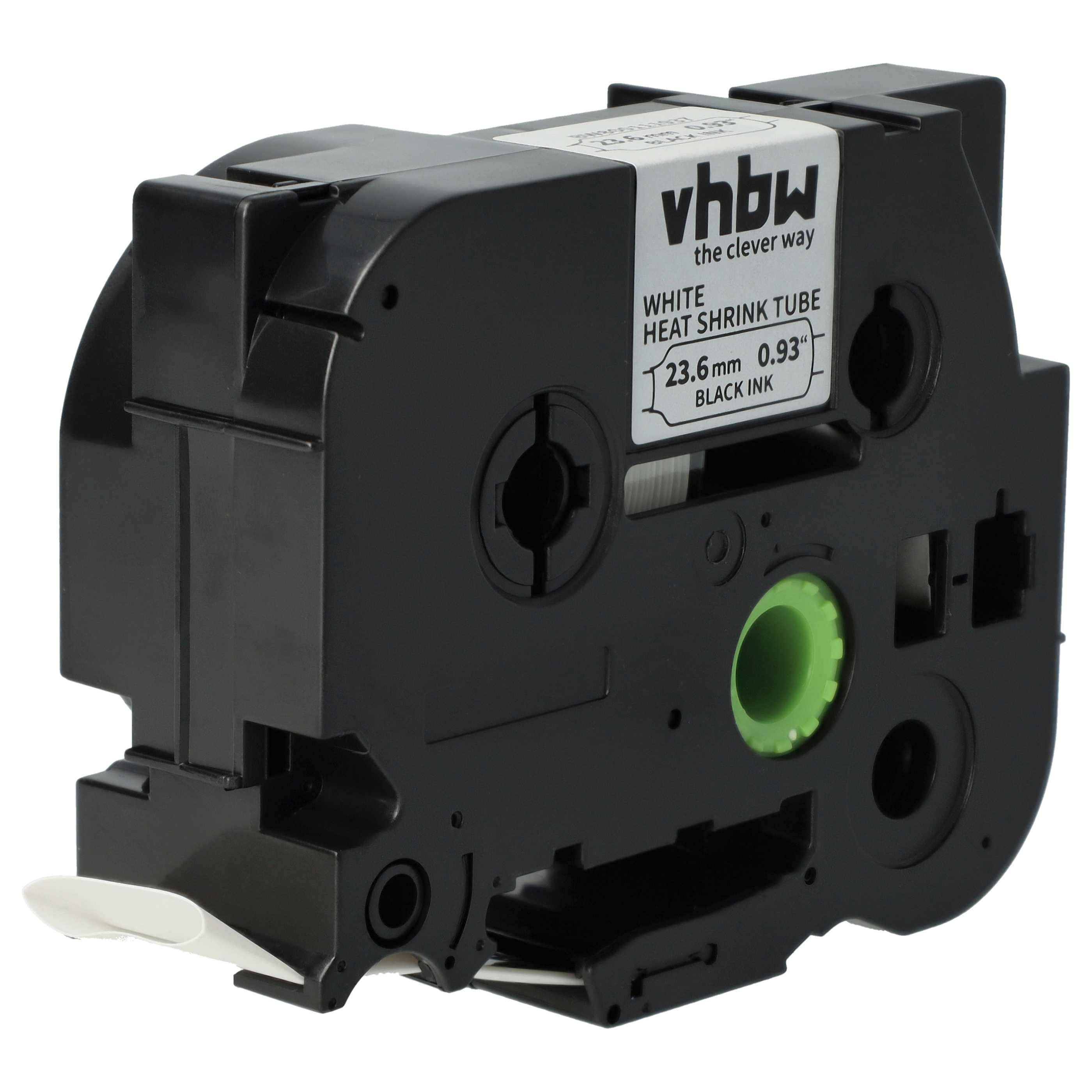 vhbw Schriftband-Kassette kompatibel mit Brother P-Touch PT-P900NW Etiketten-Drucker 1,5m x 23,6mm Schwarz auf Weiß, Schrumpfschlauch-Kassette