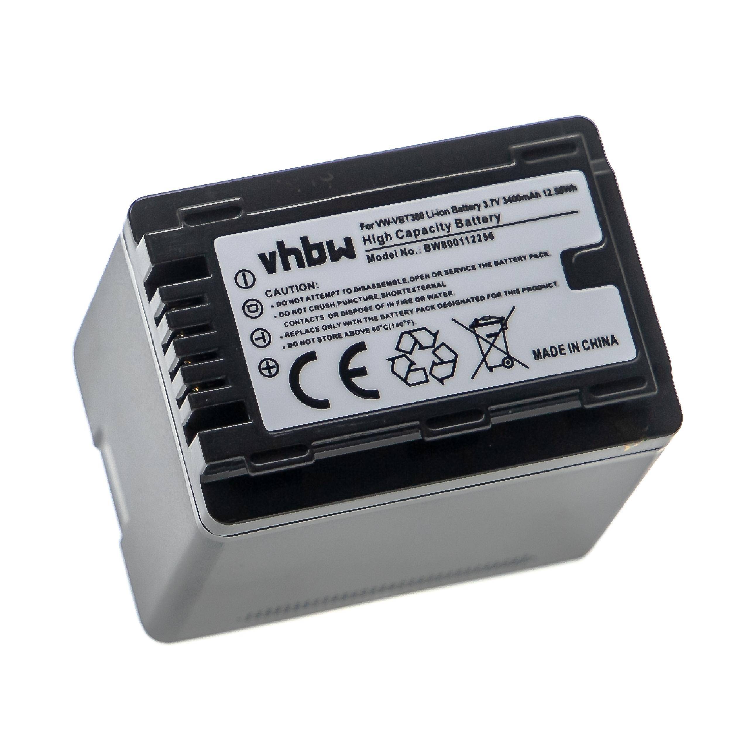 vhbw 1x Akku kompatibel mit Panasonic HDC-TM60, HDC-TM55, HDC-TM41 Videokamera Camcorder (3400 mAh, 3,6 V, Li-Ion) + Infochip