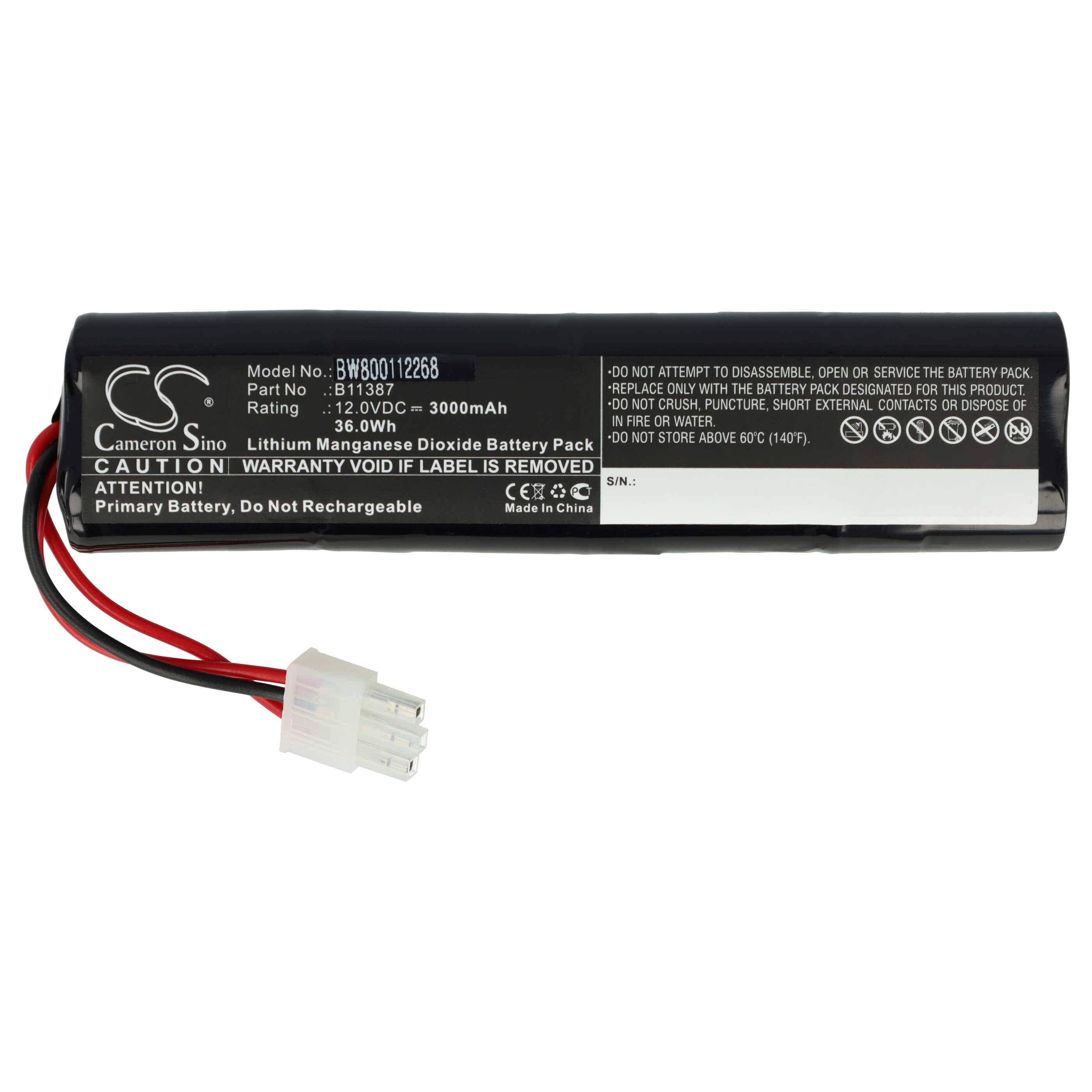 vhbw Batterie kompatibel mit Grason Stadler AED 10 Jump Start, Lifequest, Powerstick 2 Medizintechnik (3000 mAh, 12 V, Li-MnO2)