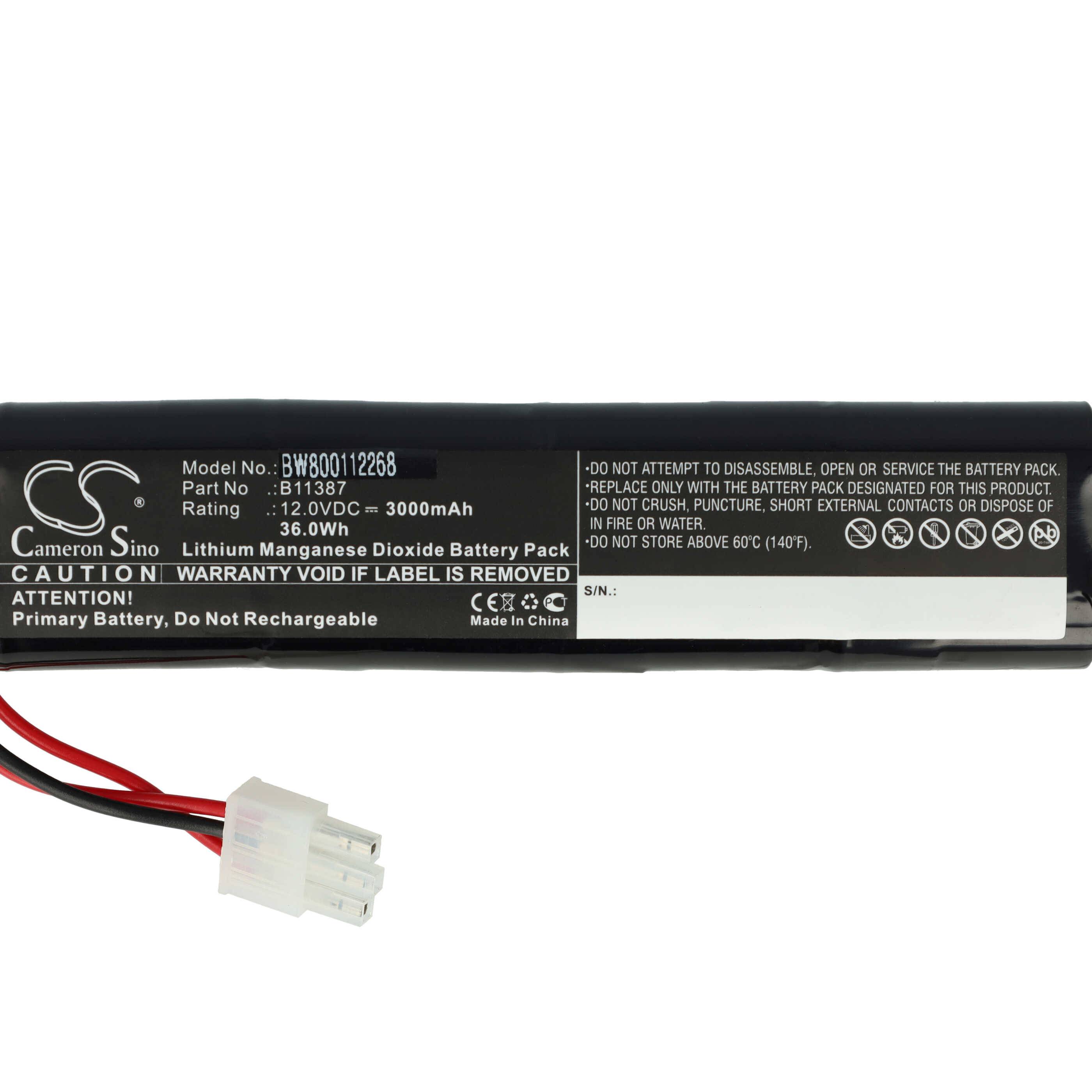 vhbw Batterie kompatibel mit Grason Stadler AED 10 Jump Start, Lifequest, Powerstick 2 Medizintechnik (3000 mAh, 12 V, Li-MnO2)