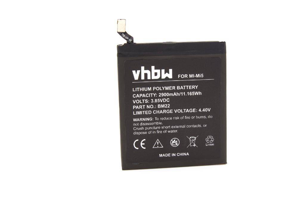 vhbw Akku kompatibel mit Xiaomi Gemini, Mi5 Gold Edition, Mi5 Gold Edition Dual SIM, Mi5 Handy Smartphone Telefon (2900mAh, 3,8V, Li-Polymer)