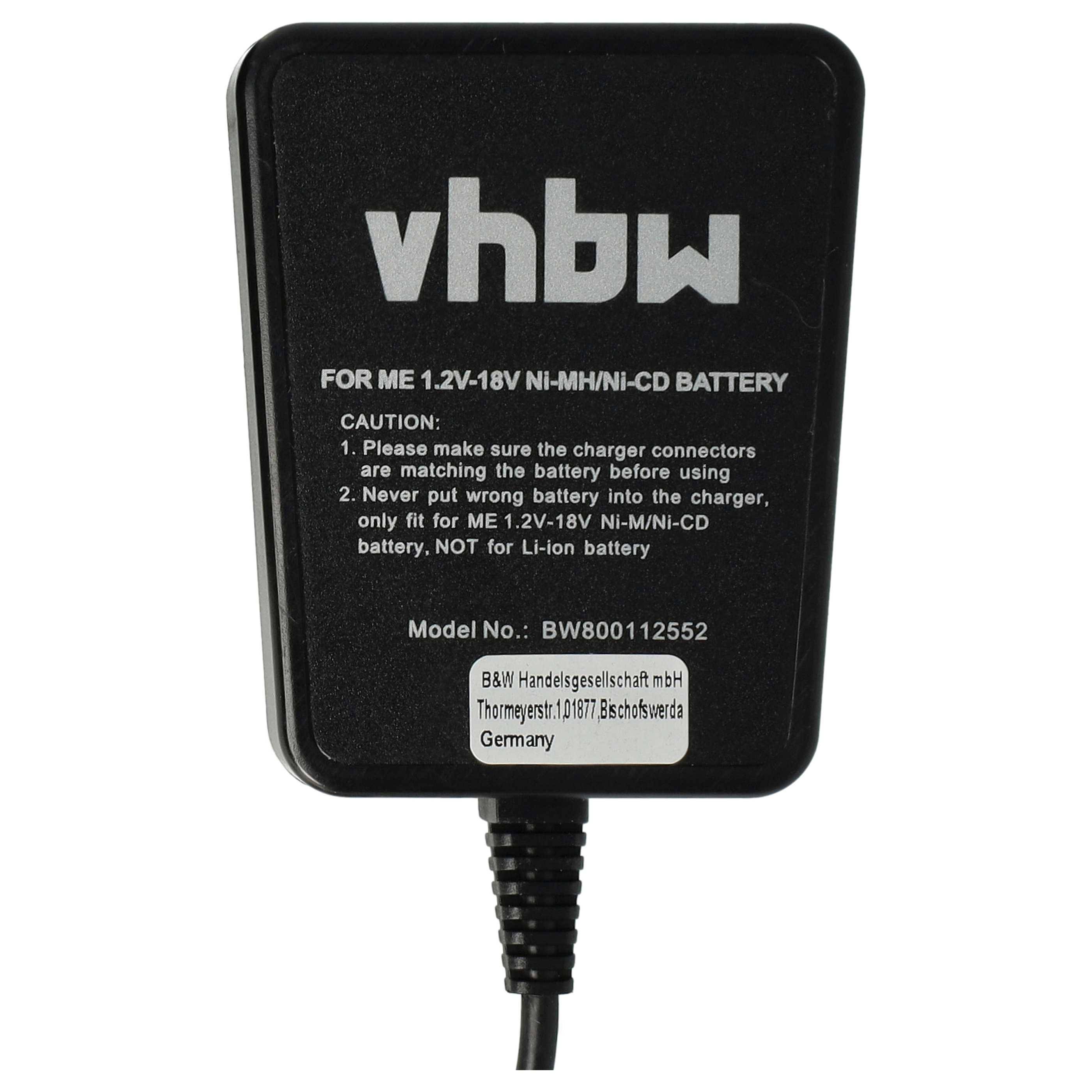 vhbw Ladegerät kompatibel mit Metabo BZ 12 SP, KSAP18Li, BSZ9.6Impuls, KSAP 18, MLA 18, BZ9.6SP Impuls, KSA9.6 Werkzeug Ni-Cd, NiMH-Akkus