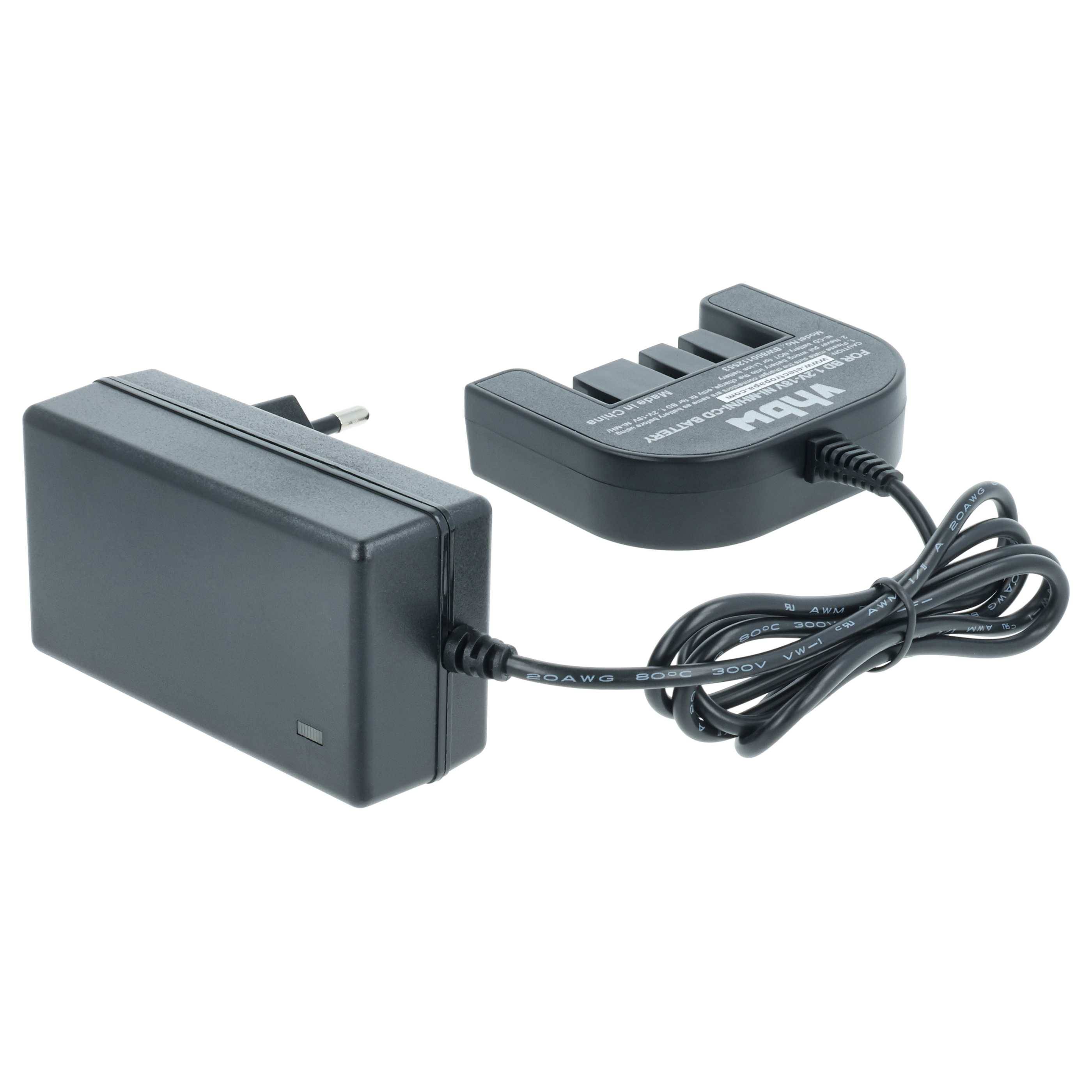 vhbw Ladegerät kompatibel mit Black & Decker Firestorm FS1202D, FS1200D, FS1200D-2, FS1202BN Werkzeug Ni-Cd, NiMH-Akkus, 1,2-18V, 1AV
