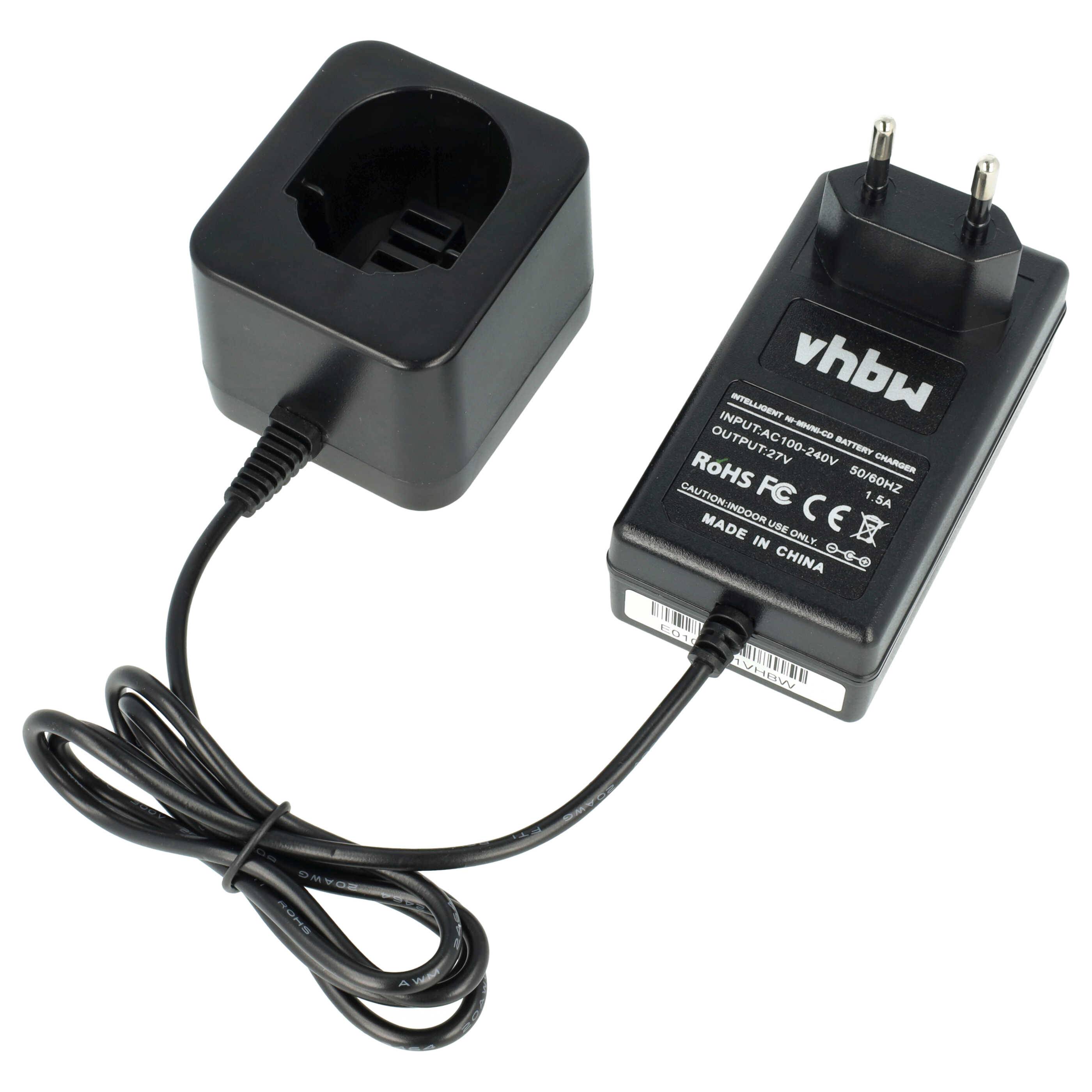 vhbw Ladegerät kompatibel mit ELU EZWA30, EZWA31, EZWA29, EZWA37 für Werkzeug Ni-Cd, NiMH-Akkus, 1,2 V
