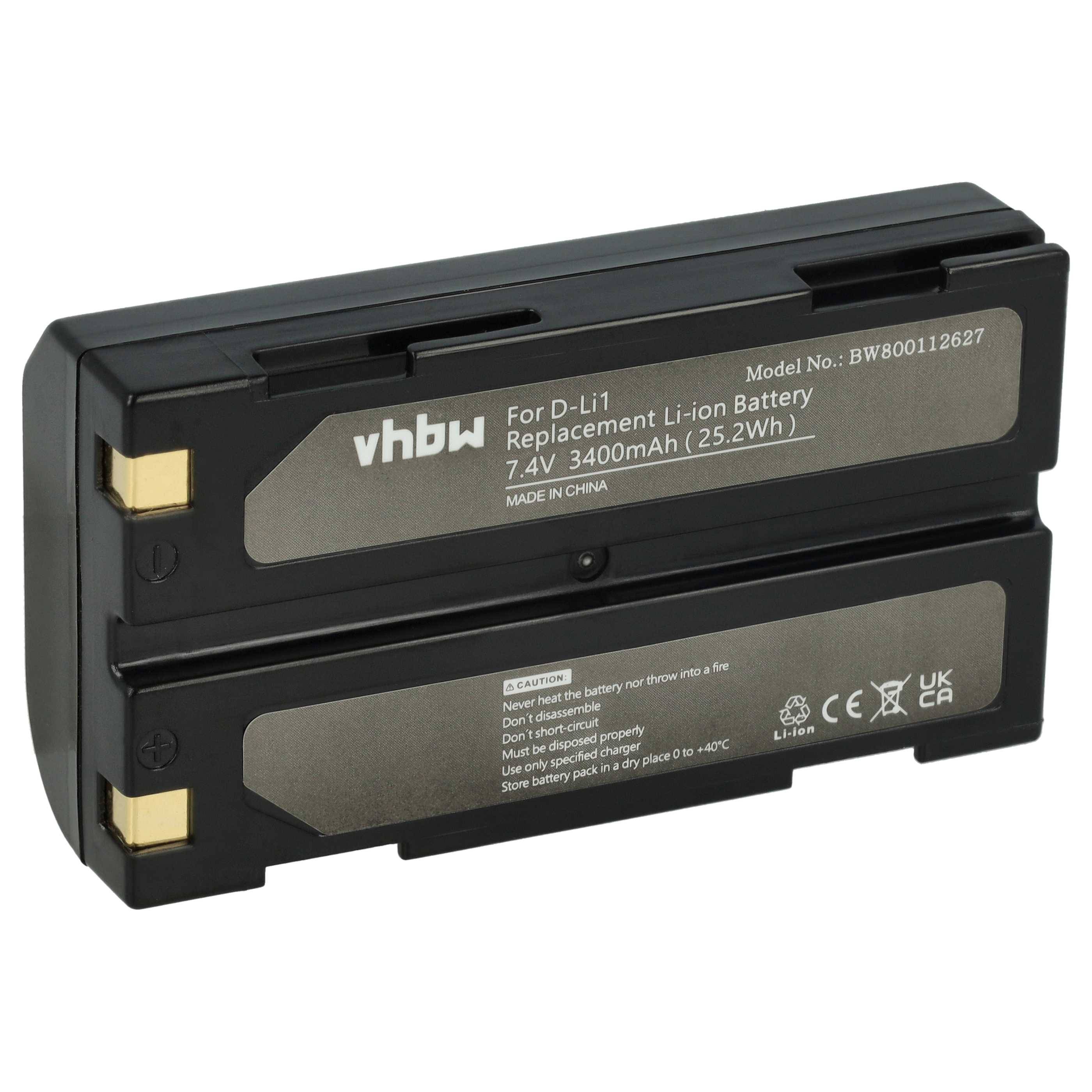 vhbw Akku Ersatz für HP C8872A für Kamera (3400 mAh, 7,4 V, Li-Ion)