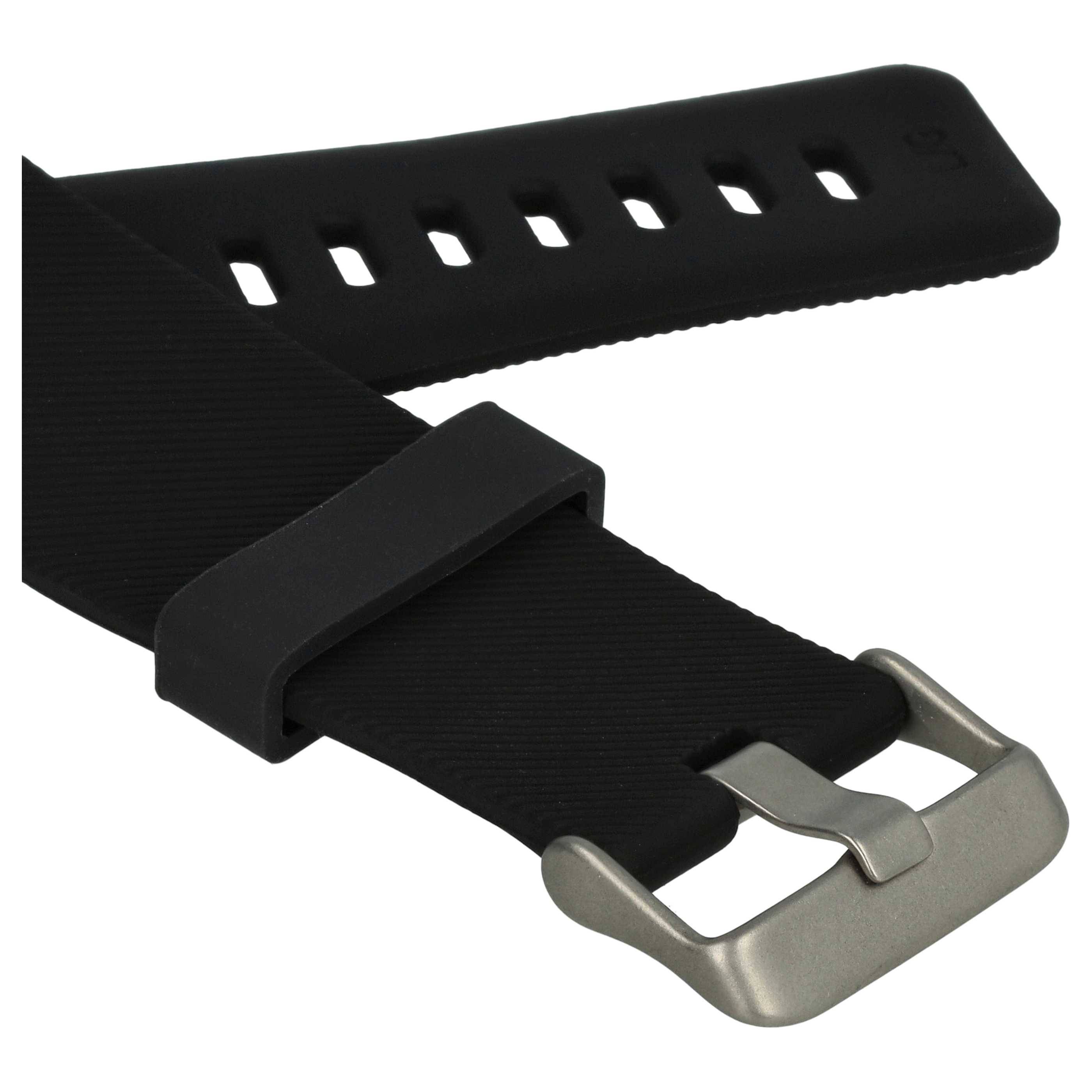 vhbw Ersatz L Armband kompatibel mit Fitbit Blaze Fitnessuhr, Smartwatch - 9,5 + 11,5 cm Silikon schwarz