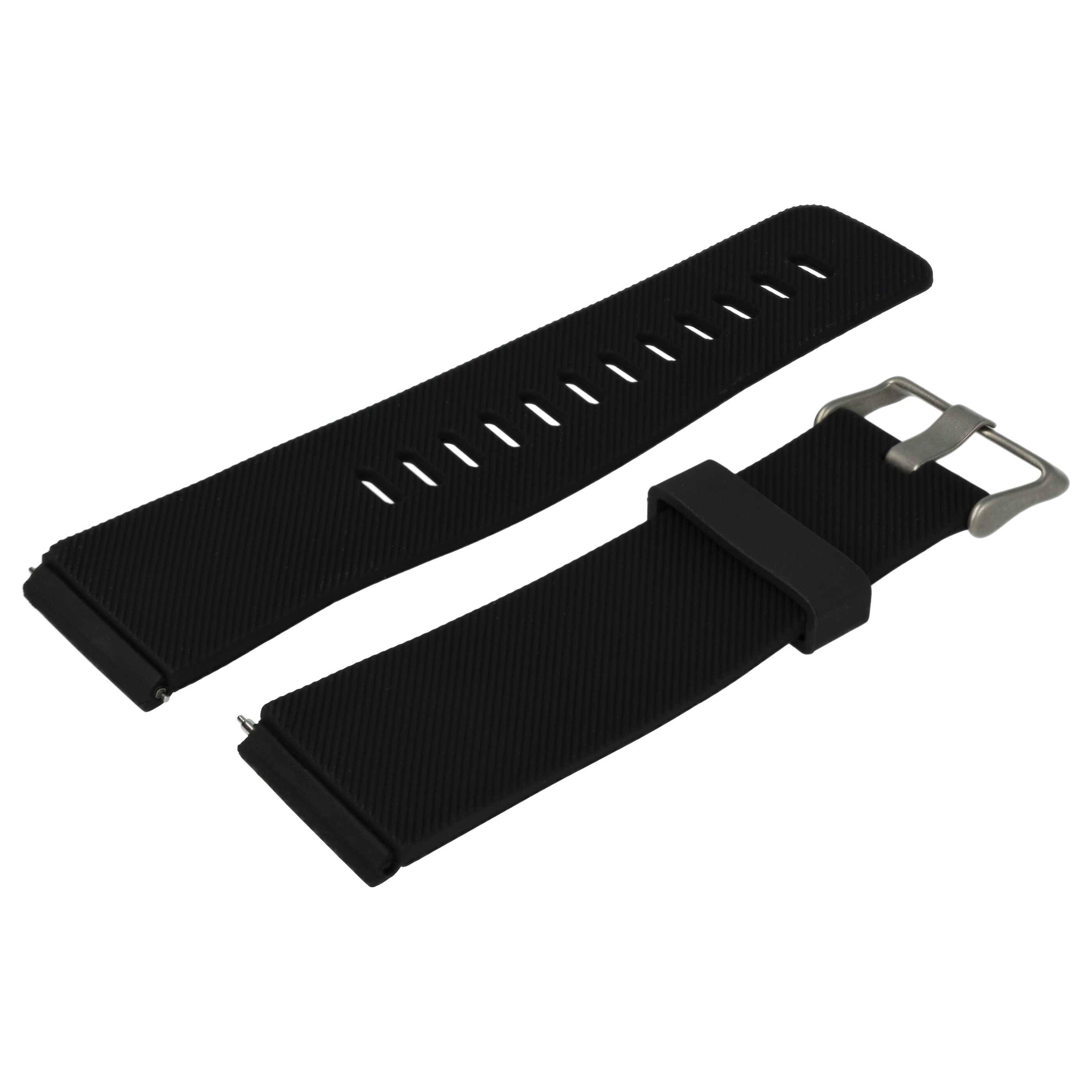 vhbw Ersatz L Armband kompatibel mit Fitbit Blaze Fitnessuhr, Smartwatch - 9,5 + 11,5 cm Silikon schwarz