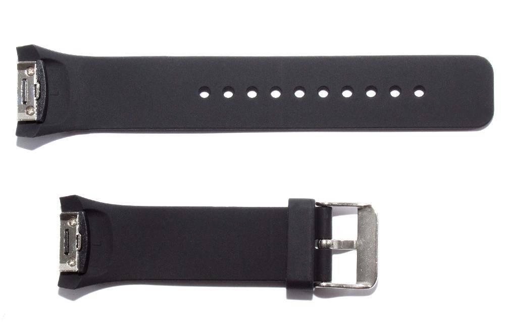 vhbw Ersatz L Armband kompatibel mit Samsung Galaxy Gear S2, SM-R720, SM-R730 Smart Watch Fitnessuhr, Smartwatch - 12,5cm + 8,5 cm Silikon schwarz