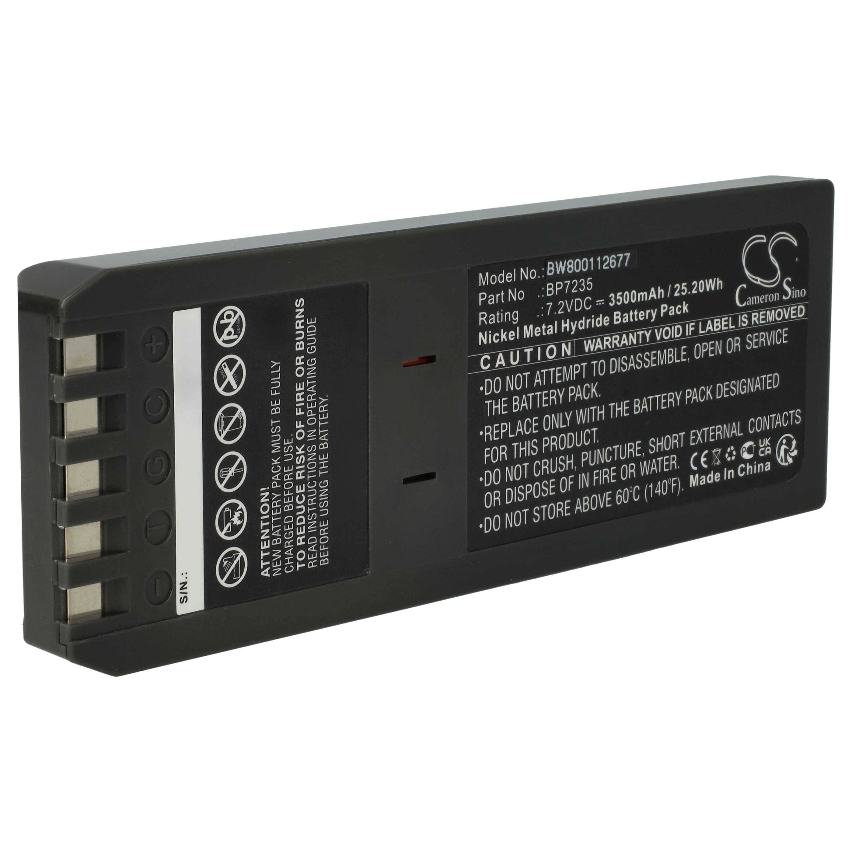 vhbw Akku Ersatz für Fluke BP7235, 668225, 116-066 für Messgerät (3500 mAh, 7,2 V, NiMH)