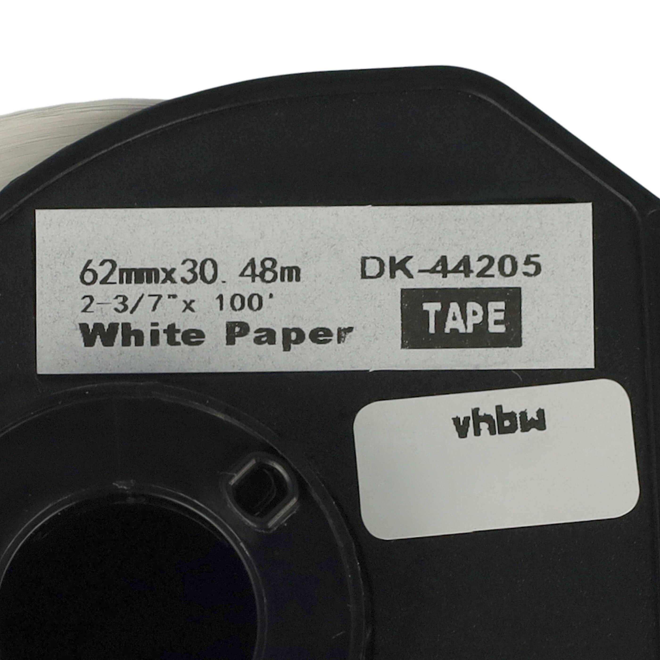 vhbw 10x Etiketten-Rolle mit Halter 62mm x 30,48m (1 Etikette) kompatibel mit Brother PT QL-700 Etiketten-Drucker - Premium, Wiederablösbar