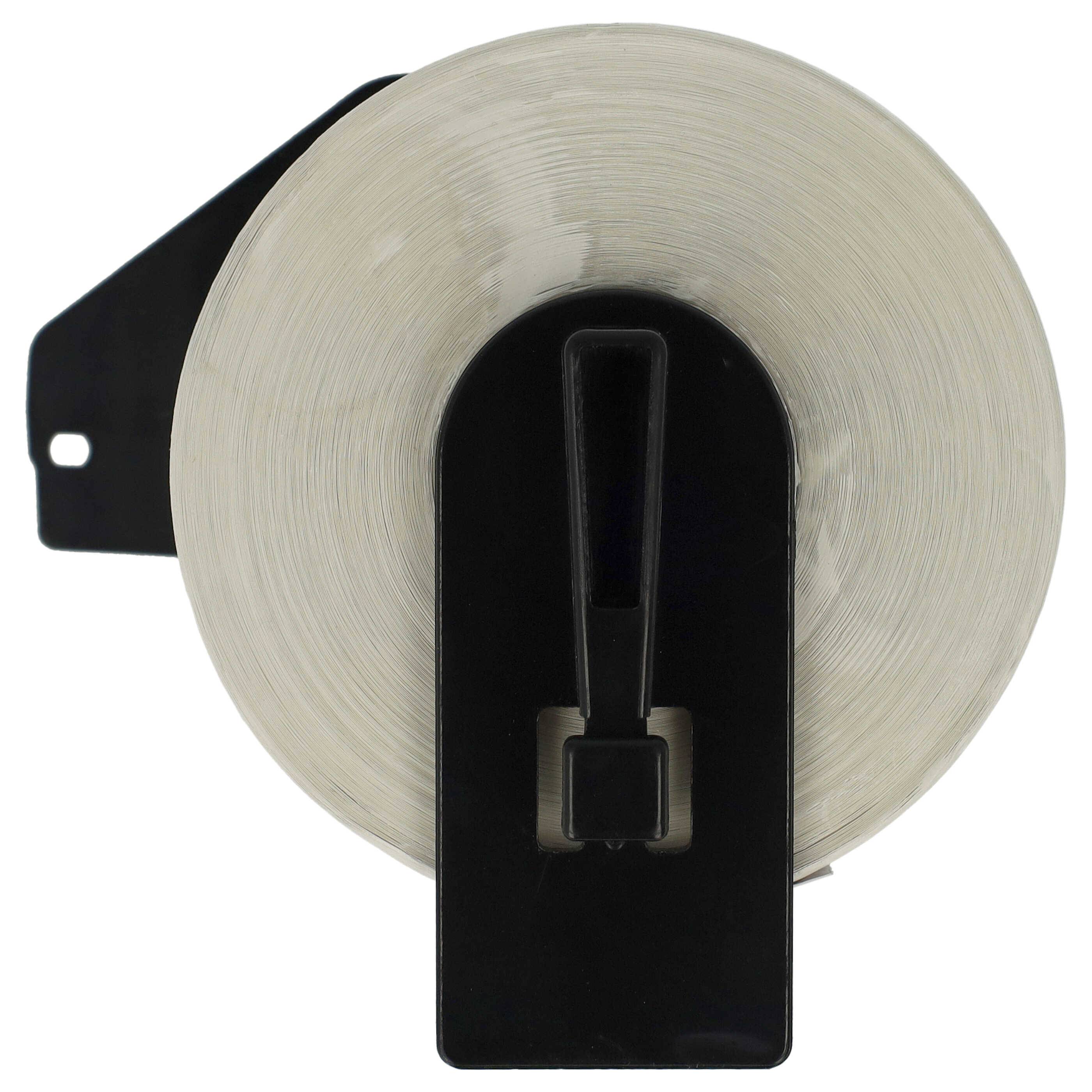 vhbw 10x Etiketten-Rolle mit Halter 62mm x 30,48m (1 Etikette) kompatibel mit Brother PT QL500BW Etiketten-Drucker - Premium, Wiederablösbar