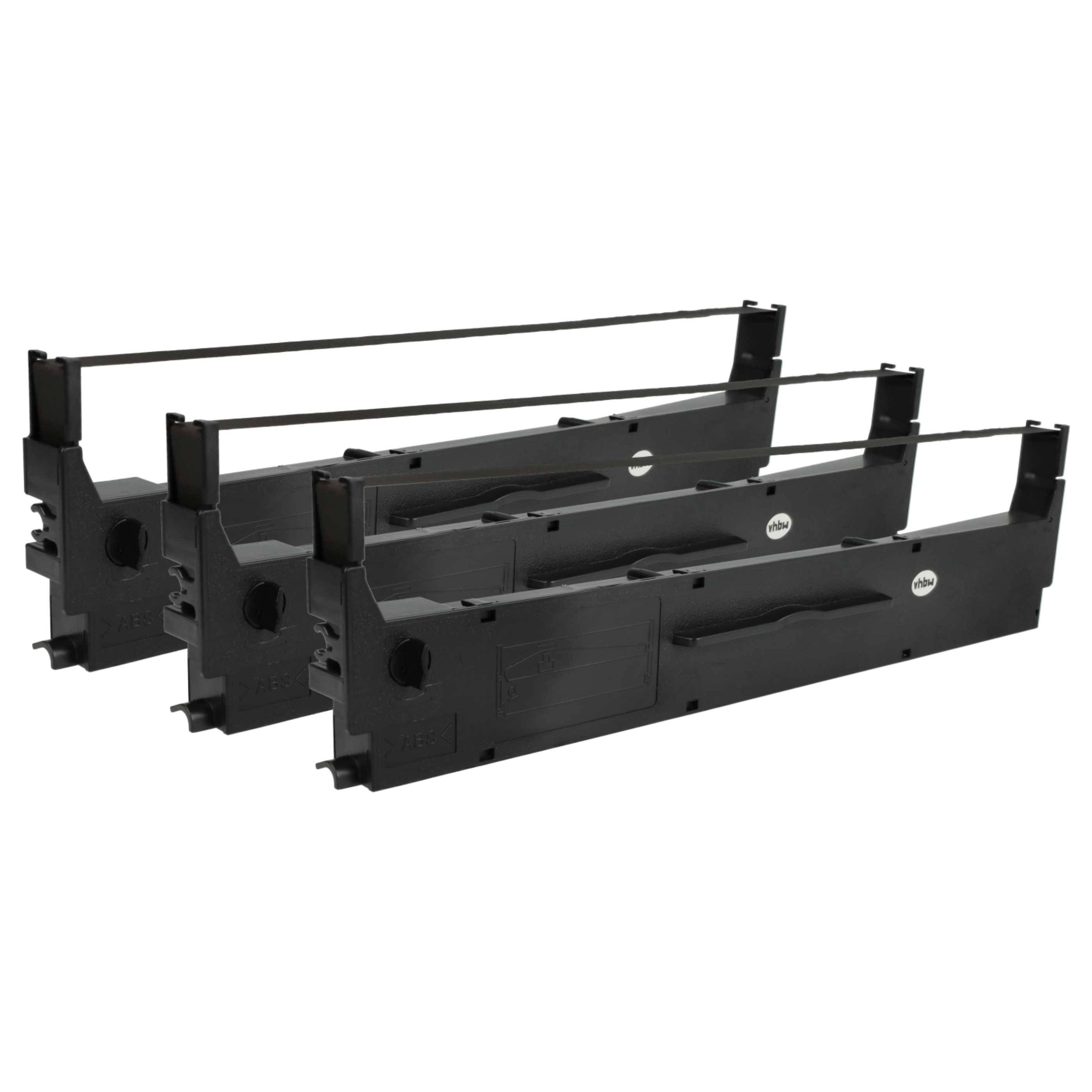 vhbw 3x Farbband Schriftband kompatibel mit Epson LX 400, LX 800, MX 80, LX 850, RX 80, MX 82 Nadeldrucker, Bondrucker - Schwarz