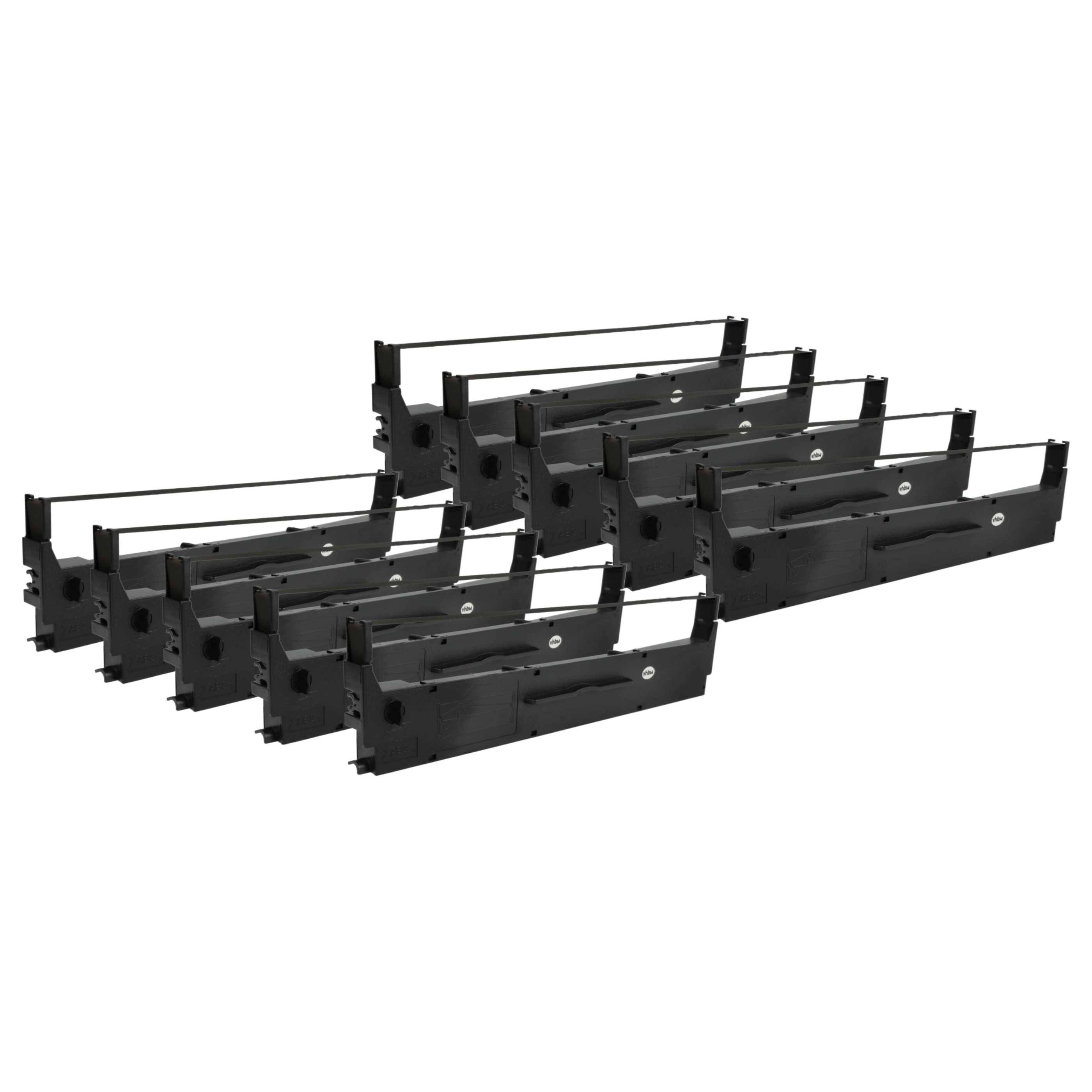 vhbw 10x Farbband Schriftband kompatibel mit Epson LX 400, LX 800, MX 80, LX 850, RX 80, MX 82 Nadeldrucker, Bondrucker - Schwarz