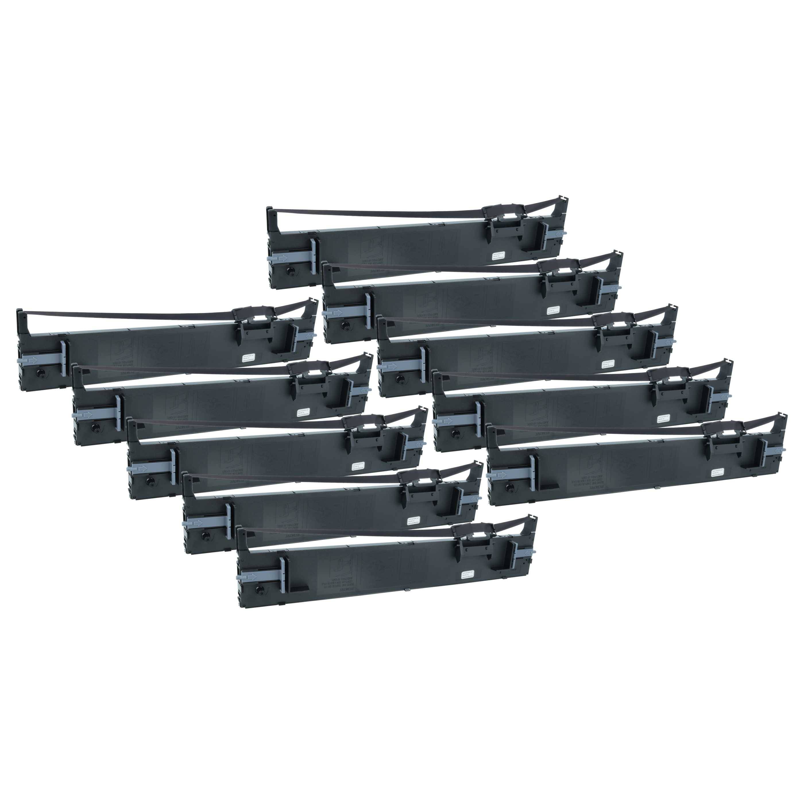 vhbw 10x Farbband Schriftband kompatibel mit Epson LQ-680K | LQ-680, LQ-690, LQ680K-II, LQ680, LQ690 Nadeldrucker, Bondrucker - Schwarz