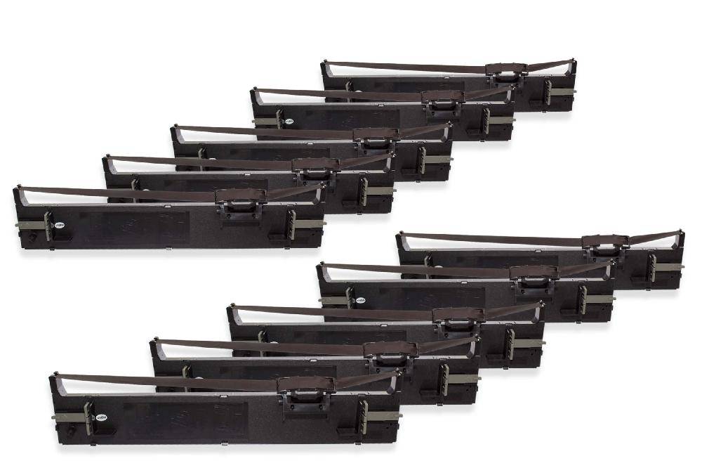 vhbw 10x Farbband Schriftband kompatibel mit Epson LQ-690K Nadeldrucker | Bondrucker - Schwarz