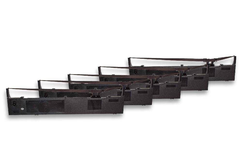 vhbw 5x Farbband Schriftband kompatibel mit Epson LQ 2100 Serie | LQ 2170, LQ 2190, LQ 2180, LQ 2190 N Nadeldrucker, Bondrucker - Schwarz