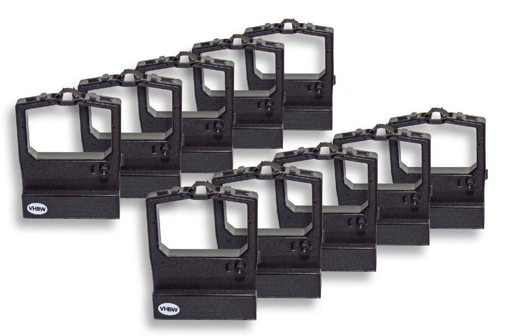 vhbw 10x Farbband Schriftband kompatibel mit OKI Microline ML520, ML521, ML390, ML591, ML590 Nadeldrucker, Bondrucker - Schwarz