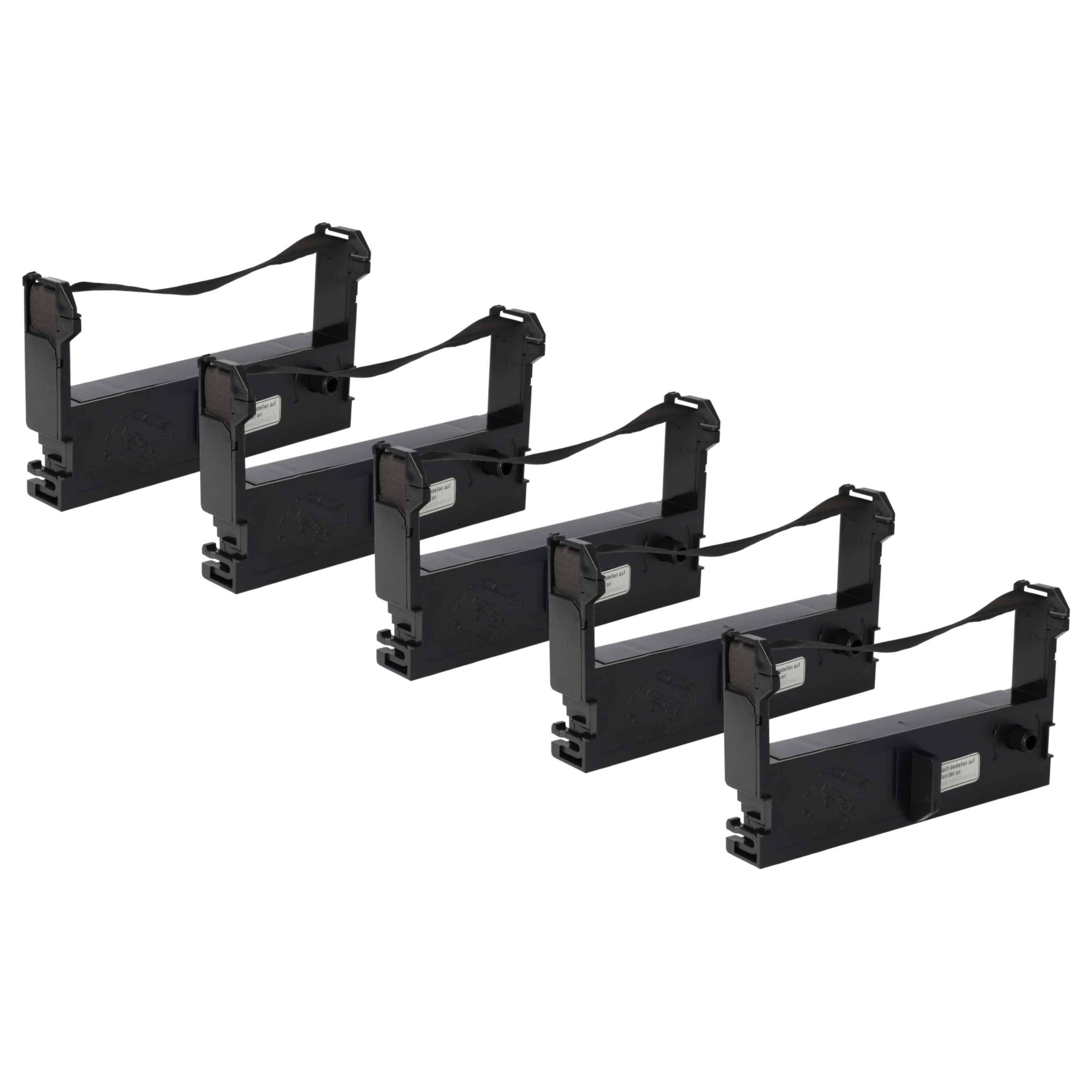vhbw 5x Farbband Schriftband kompatibel mit Schultes FD 3 Nadeldrucker | Bondrucker - Schwarz