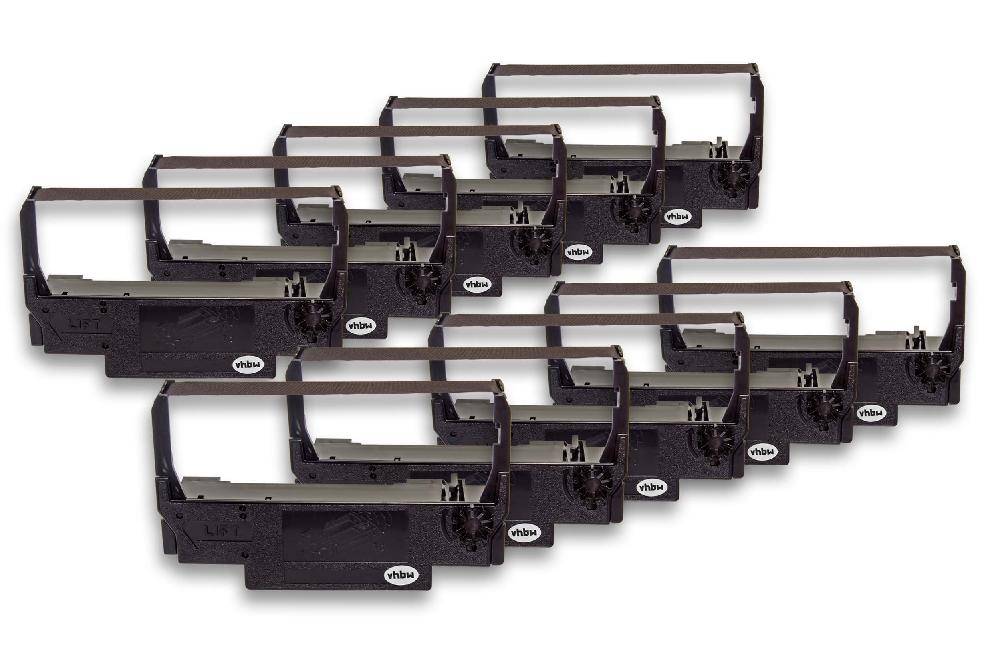 vhbw 10x Farbband Schriftband kompatibel mit Royal CMS 9160 Nadeldrucker | Bondrucker - Schwarz